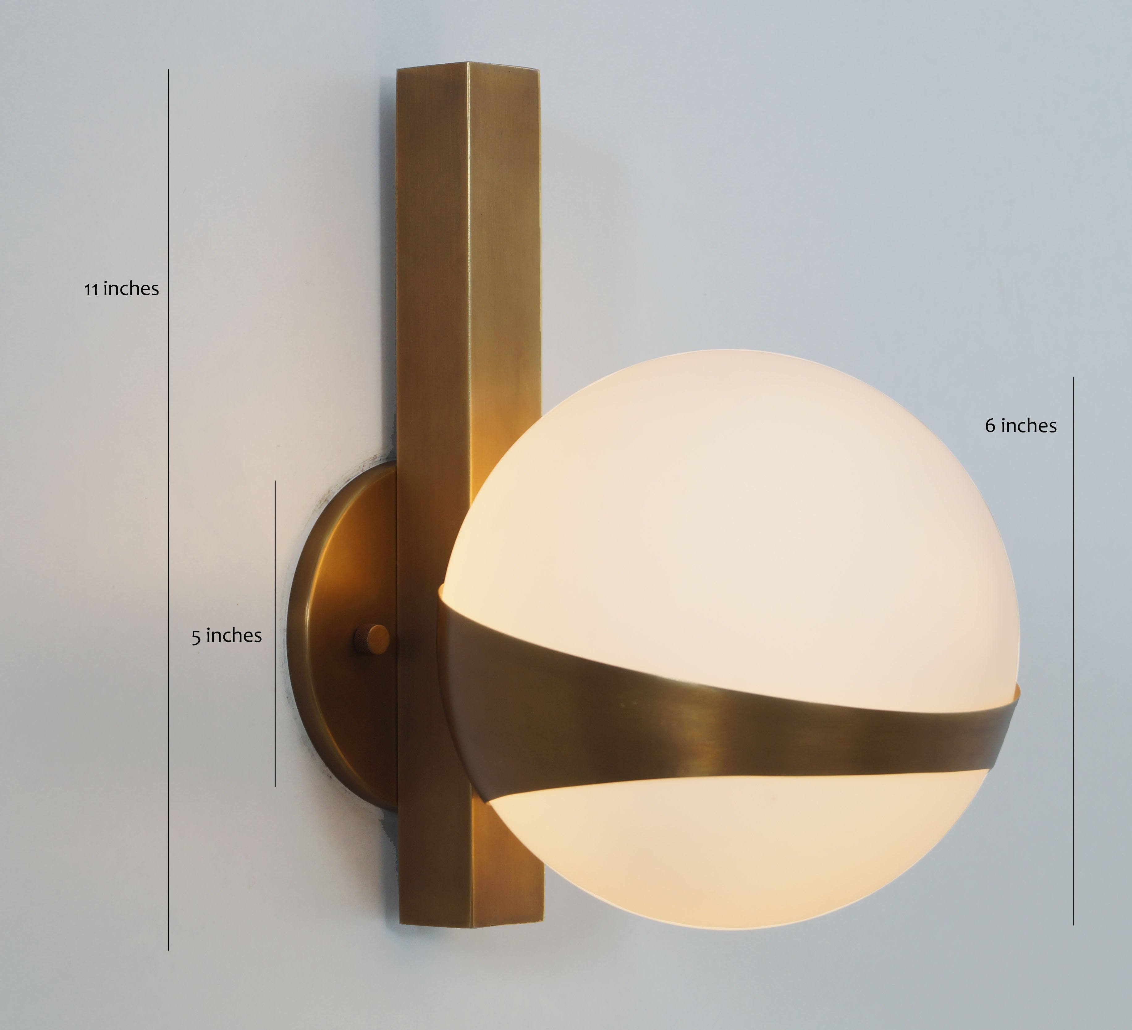 Single Globe Ring Wall Lamp - Doozie Light Studio