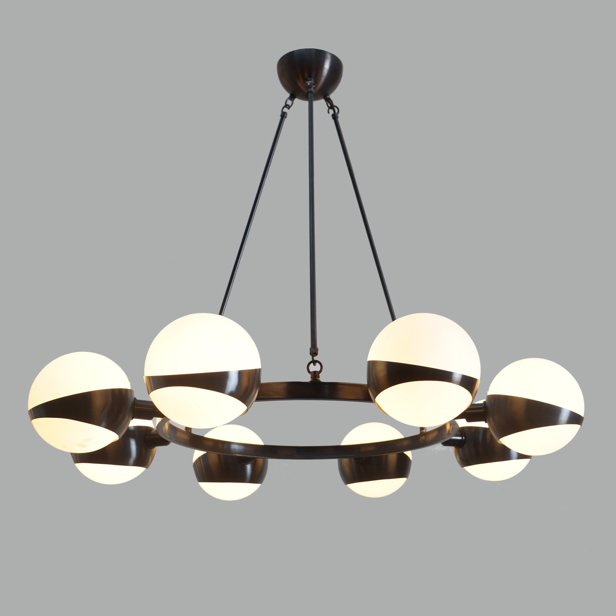 Brass Ring 8 Chandelier - Doozie Light Studio