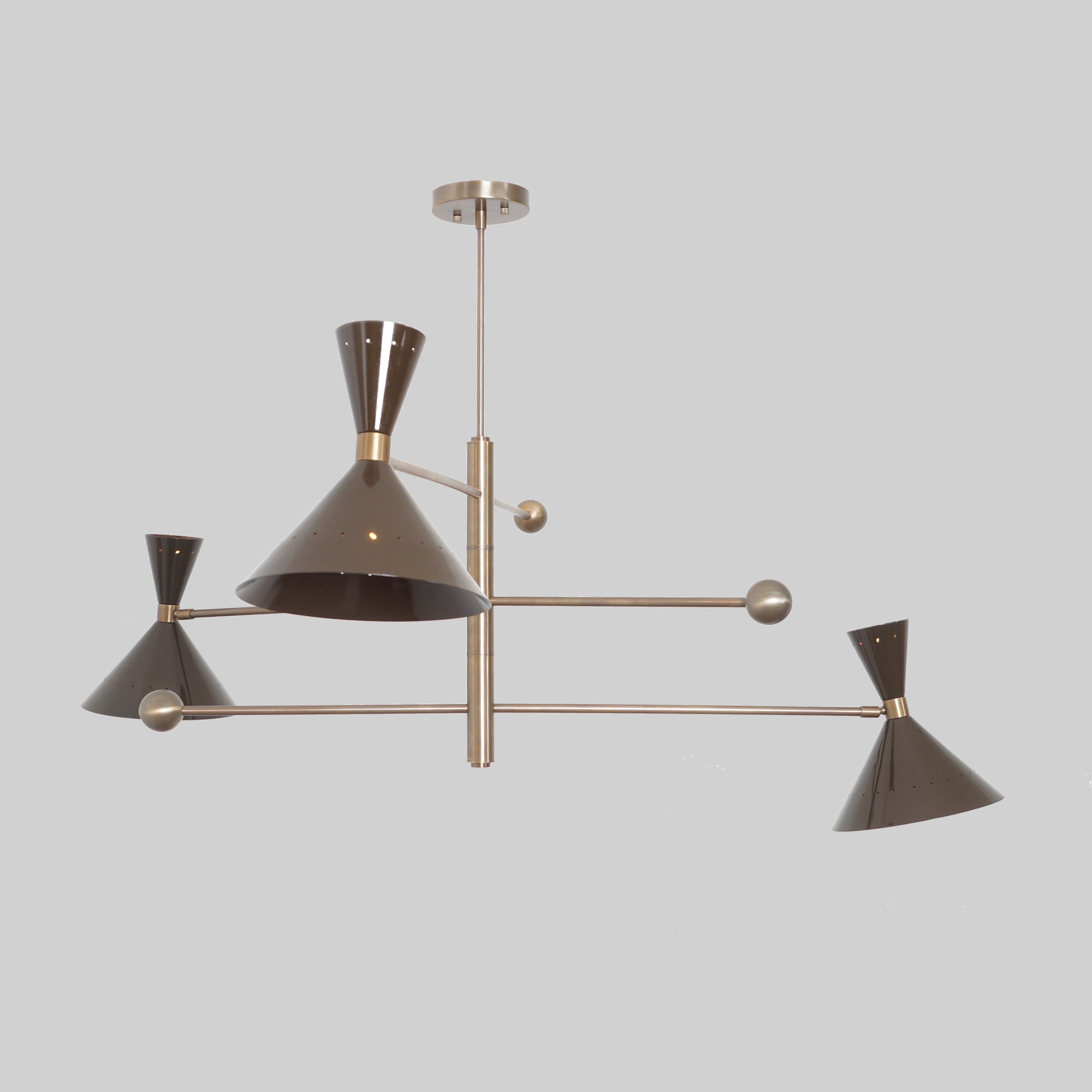 Three Light Cone Chandelier - Doozie Light Studio