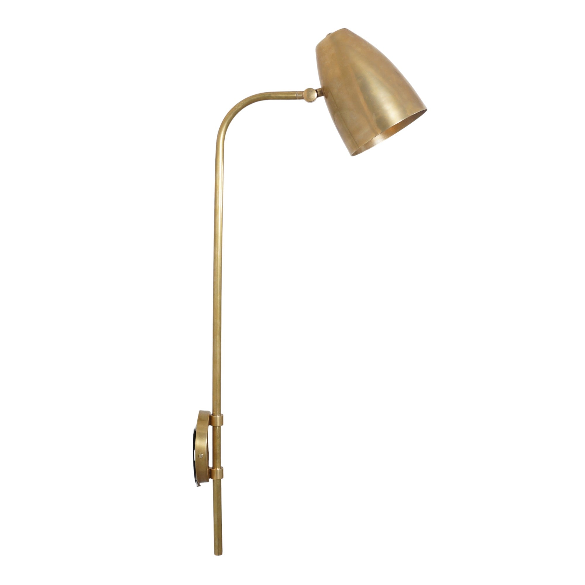 Single Light Shade Brass Pivot Wall Sconce - Doozie Light Studio