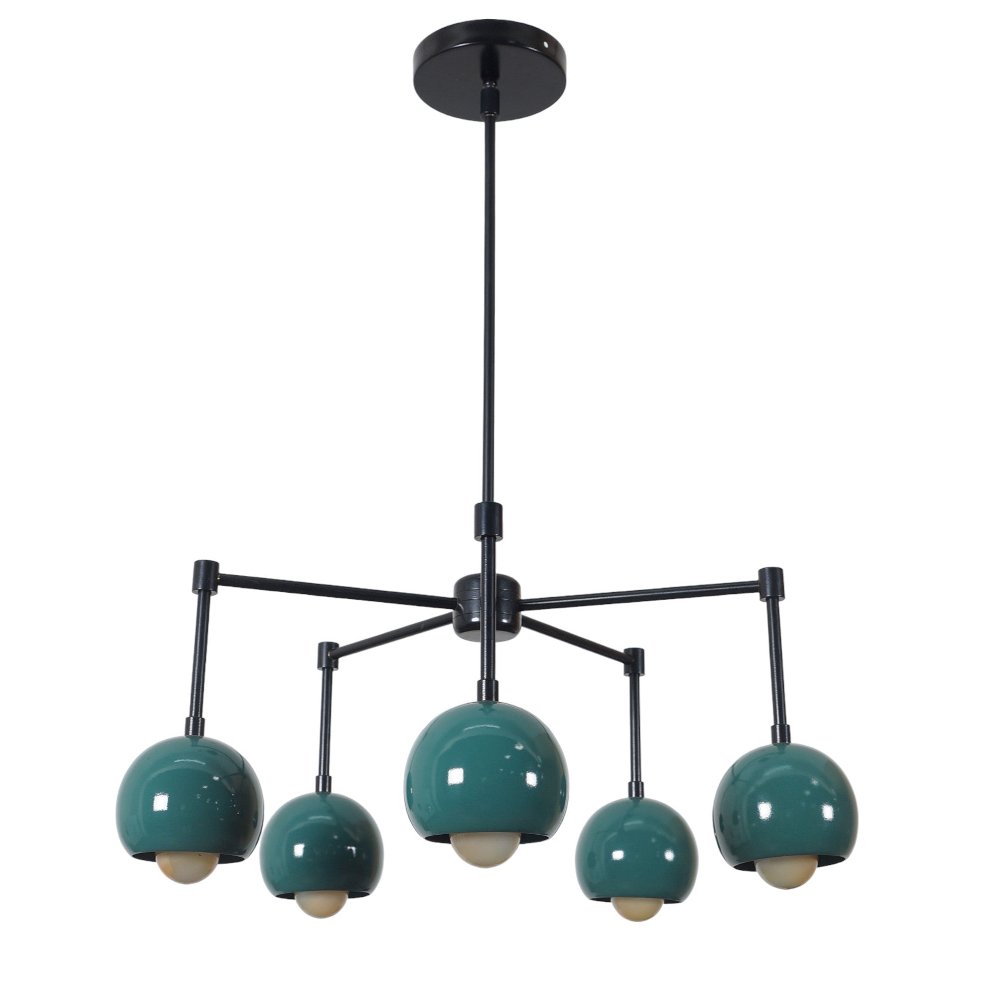 Five Light Eye Ball Shade Sputnik Chandelier - Doozie Light Studio
