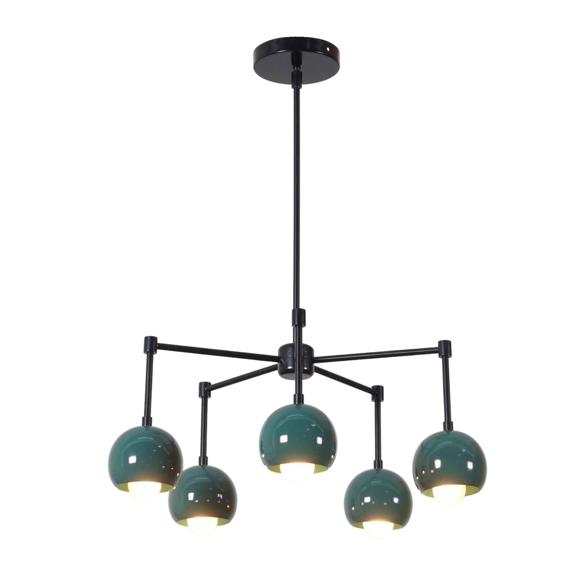 Five Light Eye Ball Shade Sputnik Chandelier - Doozie Light Studio