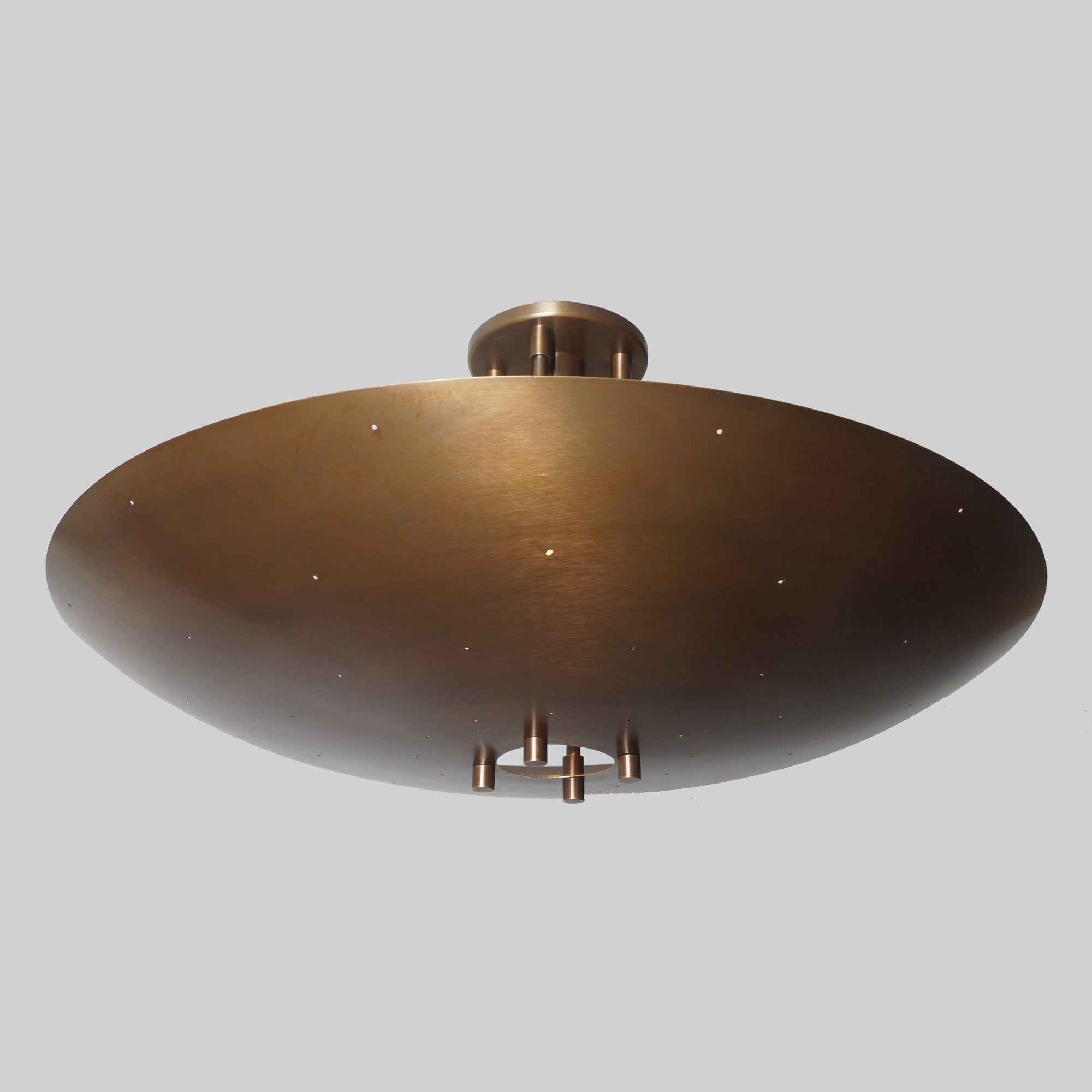 Brass Ceiling Flush Mount Pendant Light Fixture - Doozie Light Studio