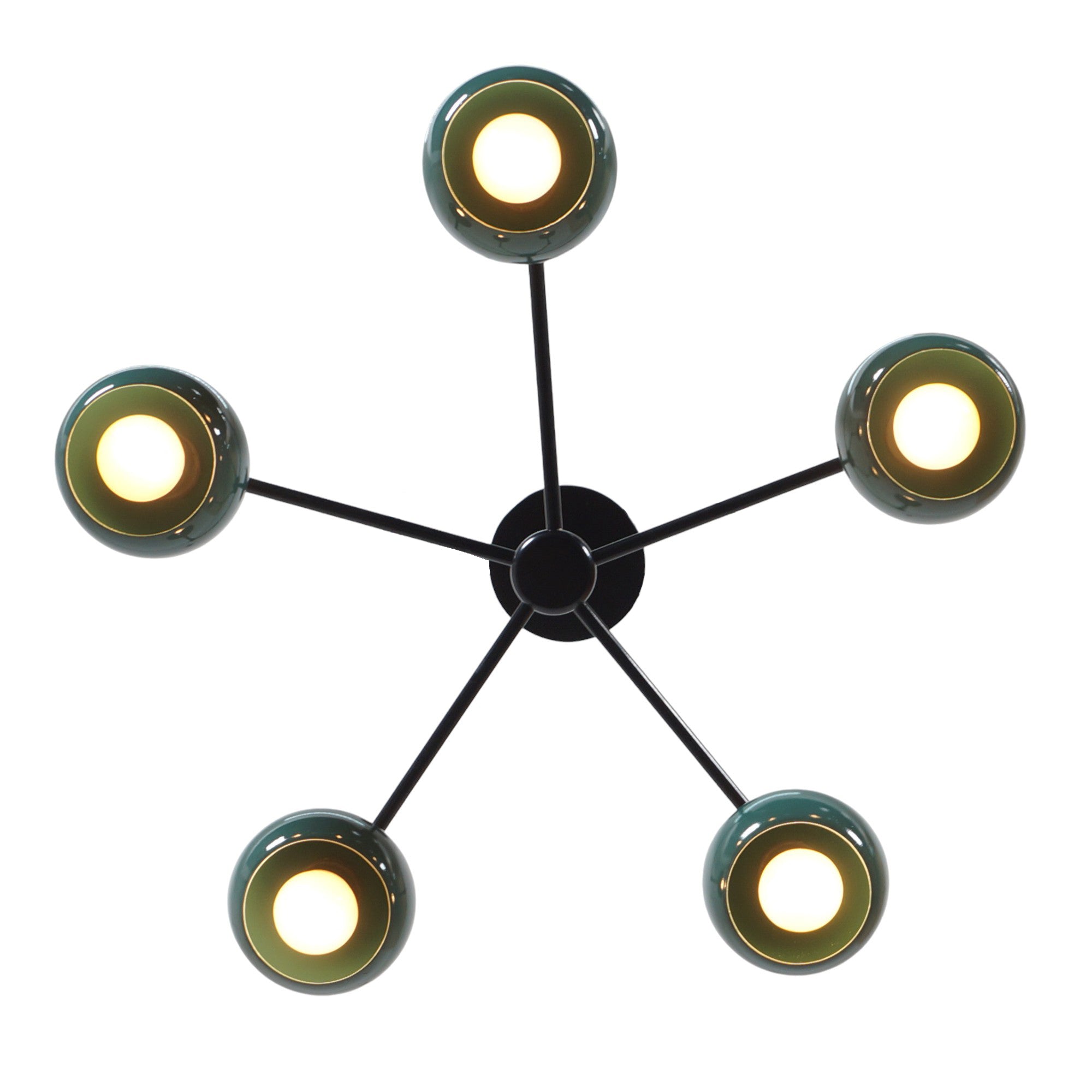 Five Light Eye Ball Shade Sputnik Chandelier - Doozie Light Studio