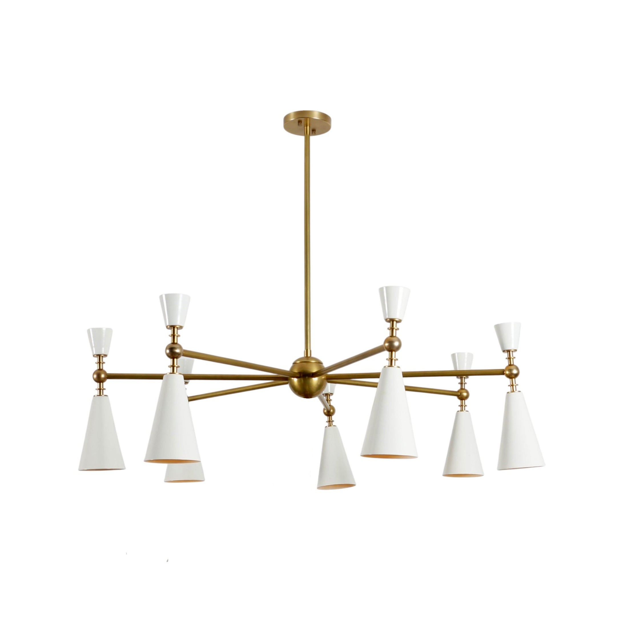 Six Light Rox Brass Sputnik Chandelier - Doozie Light Studio