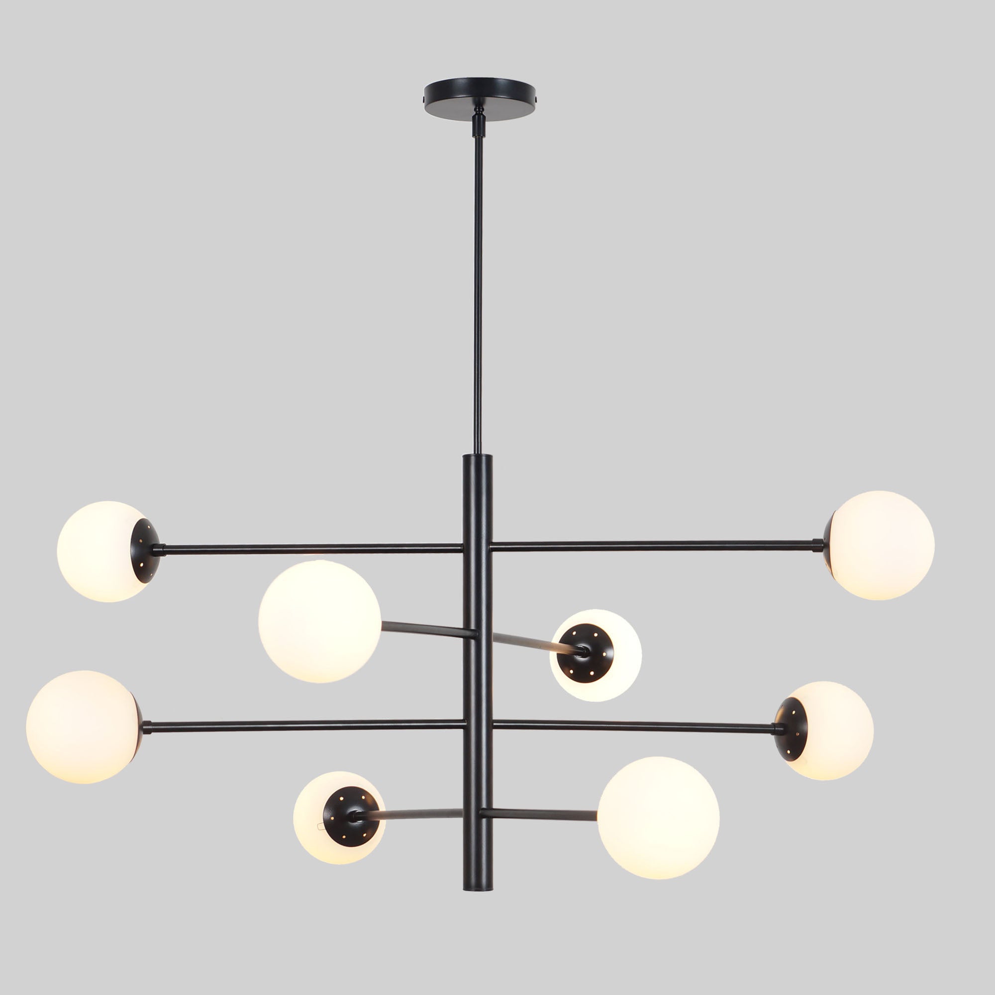 Eight Globe Brass Sputnik Chandelier Light Fixture - Doozie Light Studio