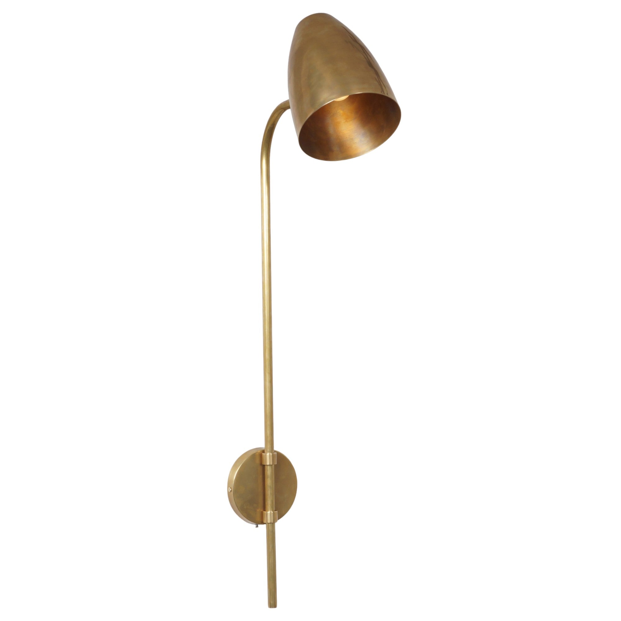 Single Light Shade Brass Pivot Wall Sconce - Doozie Light Studio
