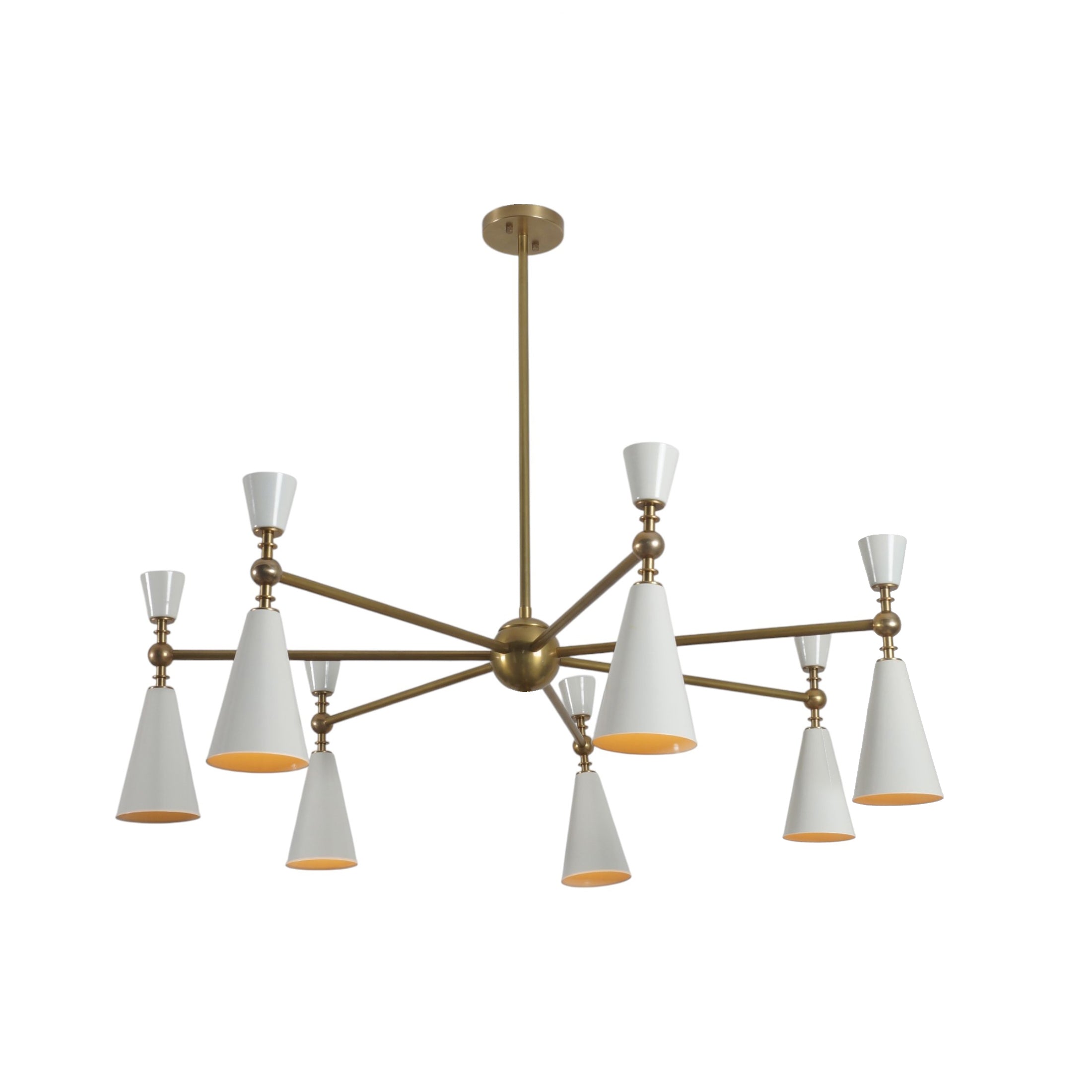 Six Light Rox Brass Sputnik Chandelier - Doozie Light Studio