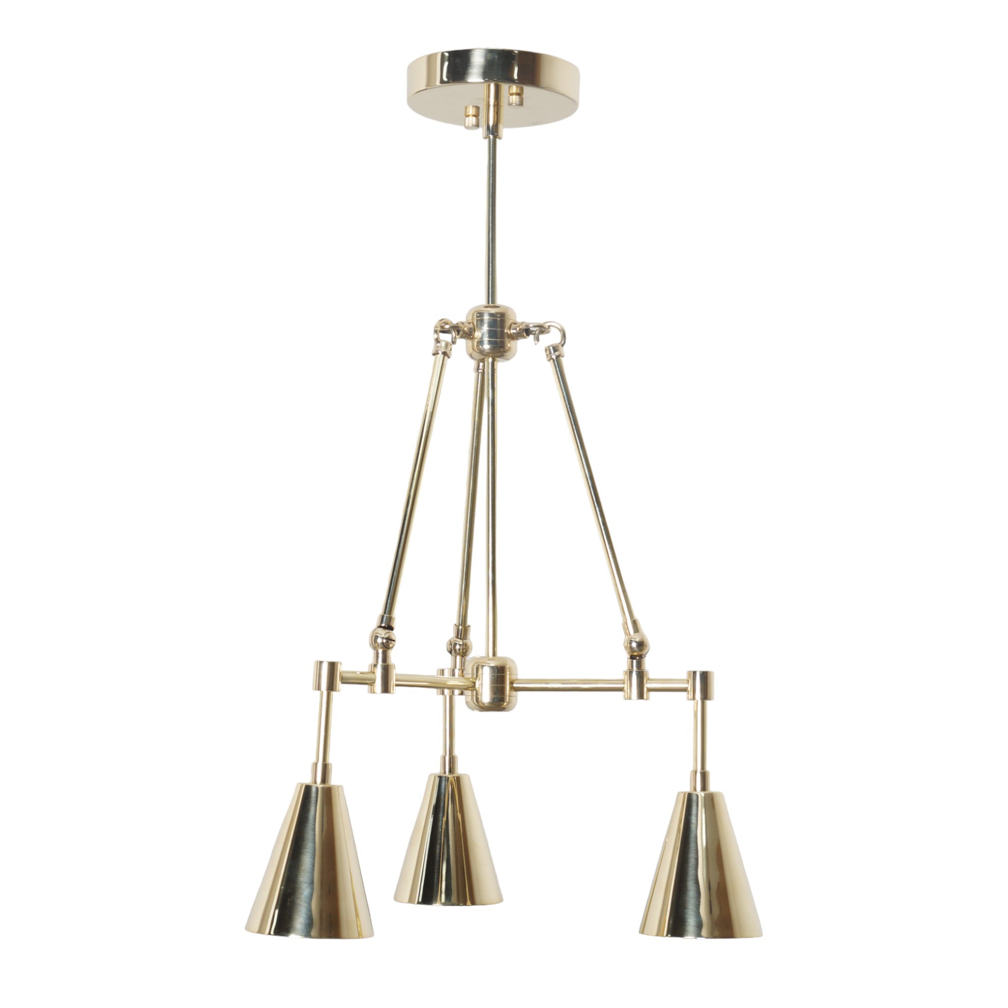 Three Light Shade Semi Flush Mount Pendant Light Chandelier - Doozie Light Studio