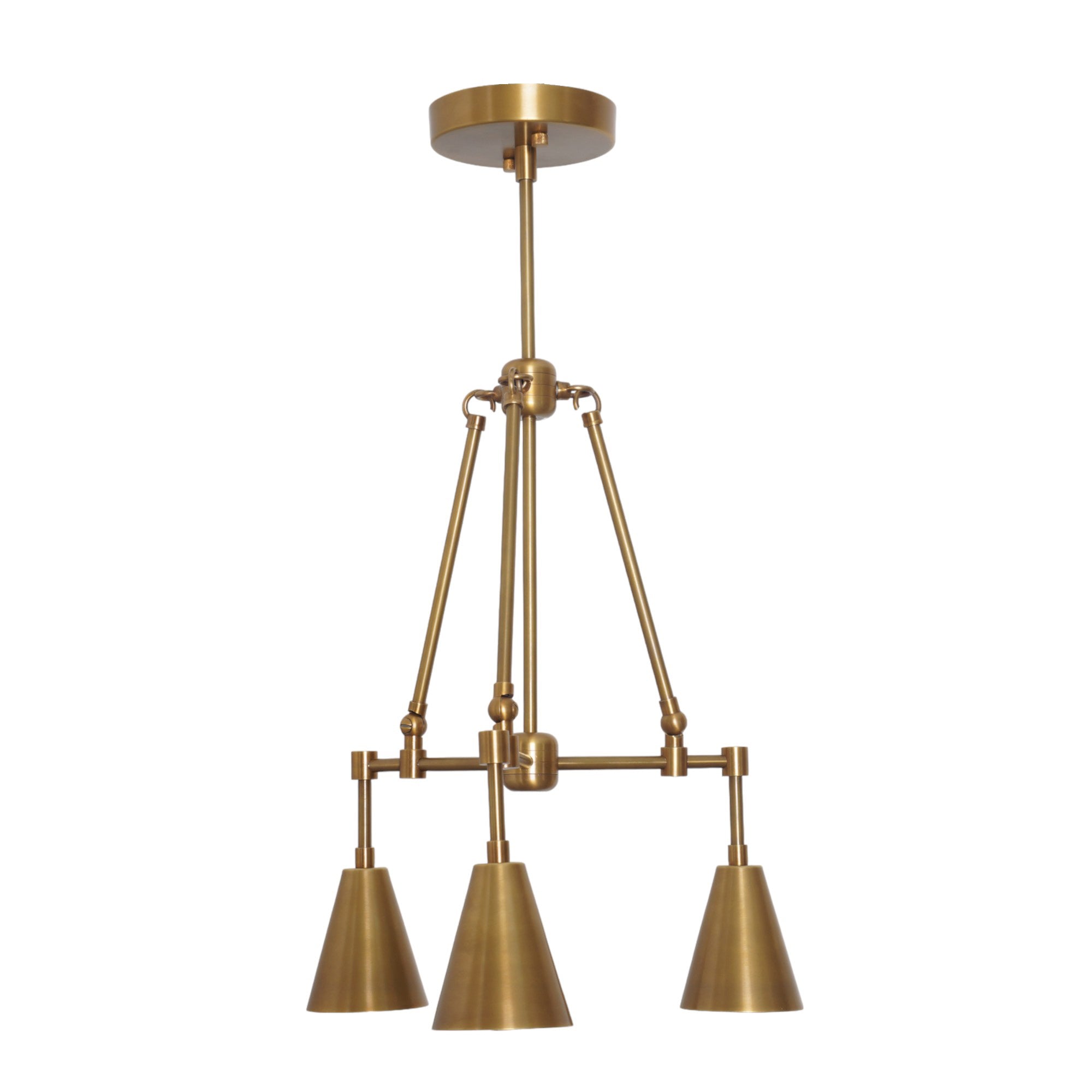 Three Light Shade Semi Flush Mount Pendant Light Chandelier - Doozie Light Studio
