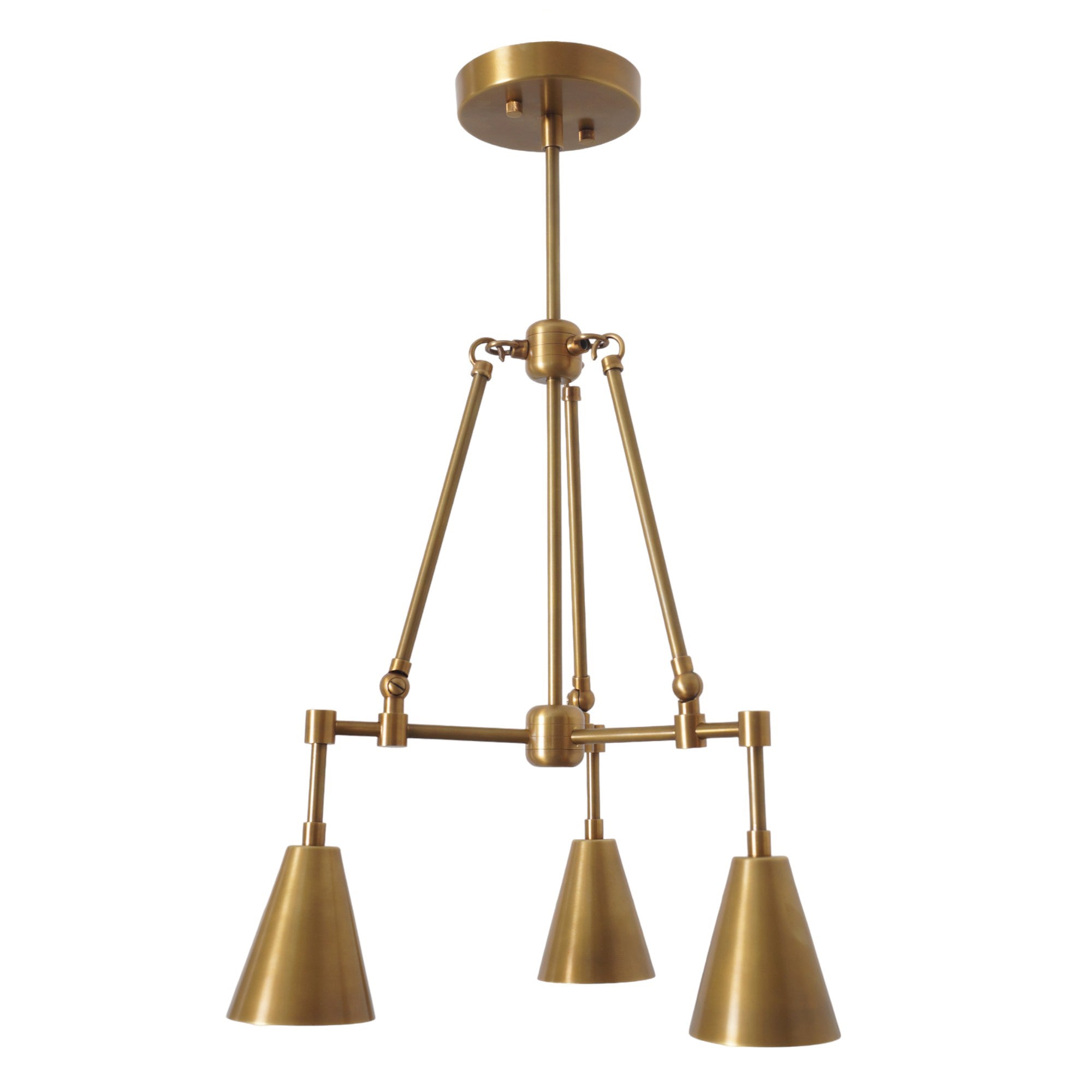 Three Light Shade Semi Flush Mount Pendant Light Chandelier - Doozie Light Studio
