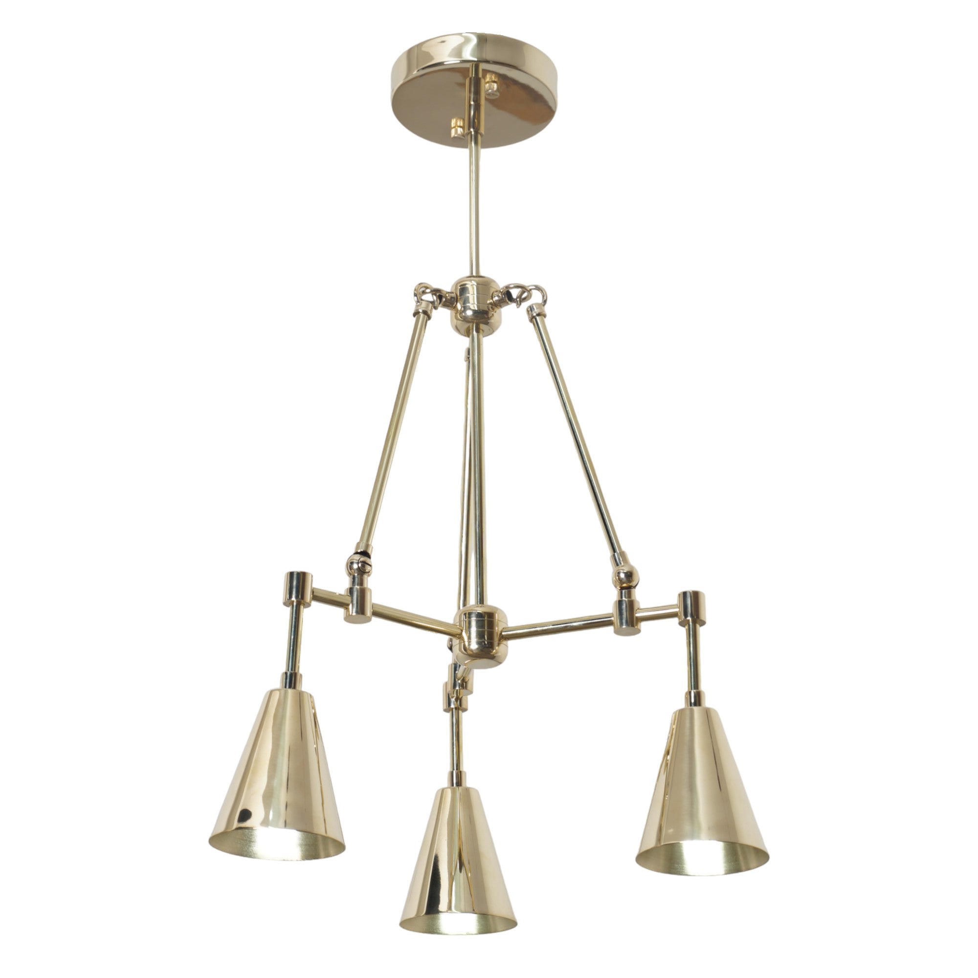 Three Light Shade Semi Flush Mount Pendant Light Chandelier - Doozie Light Studio
