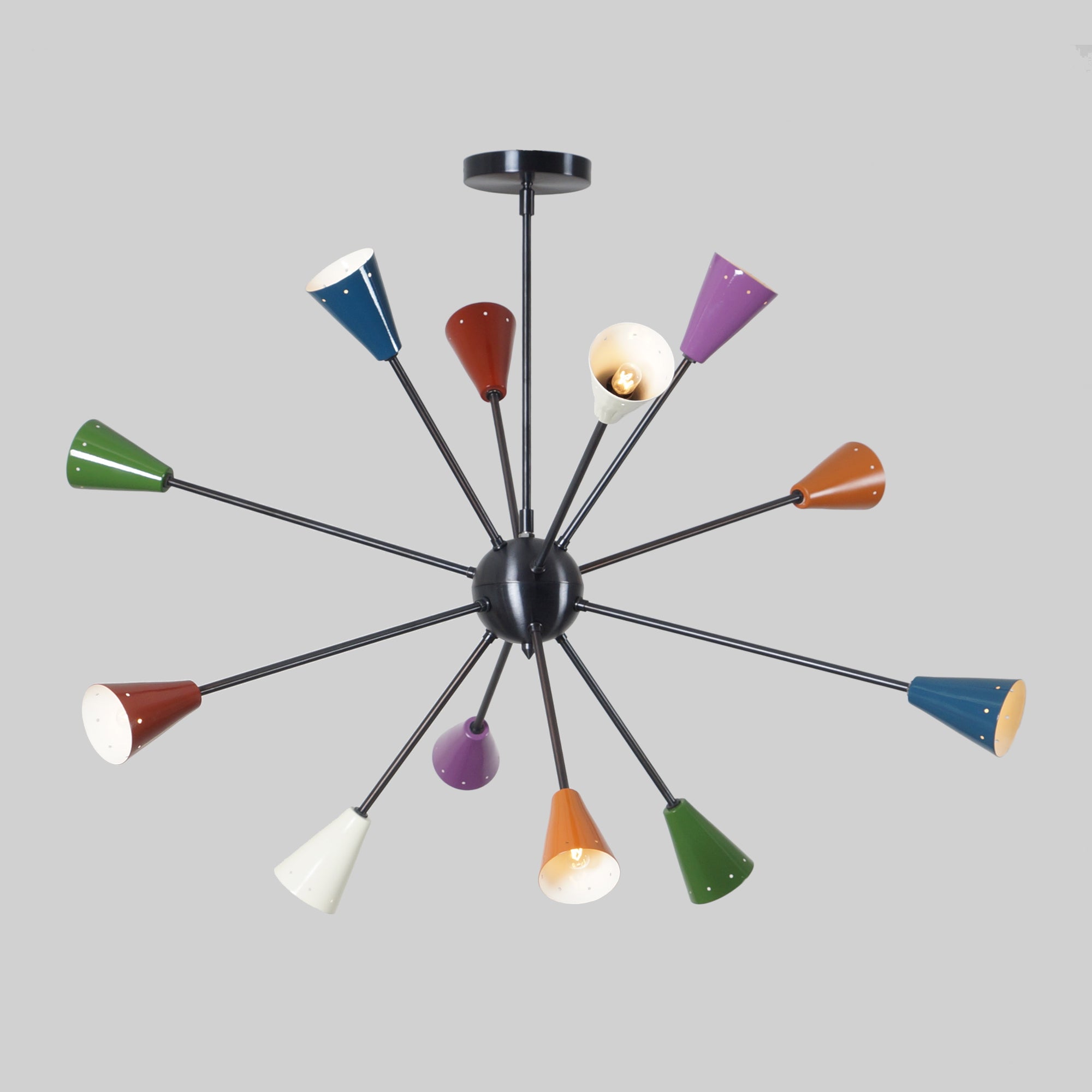 Twelve Light Multi Color Sputnik Chandelier - Doozie Light Studio