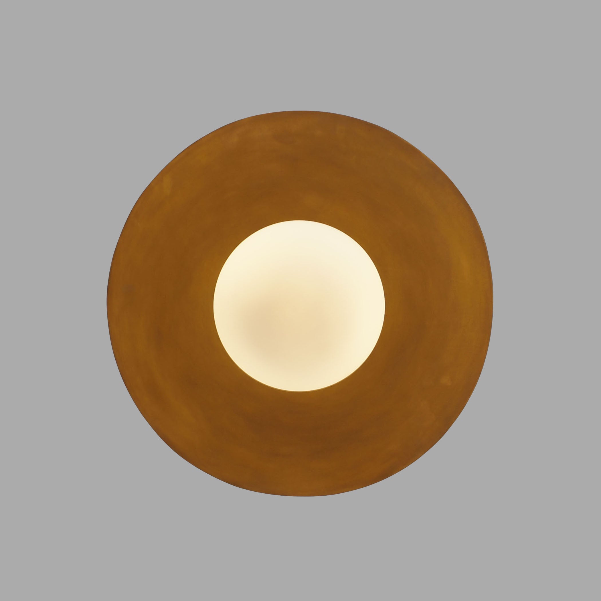 Single Globe Brass Flush Mount Ceiling Lamp - Doozie Light Studio