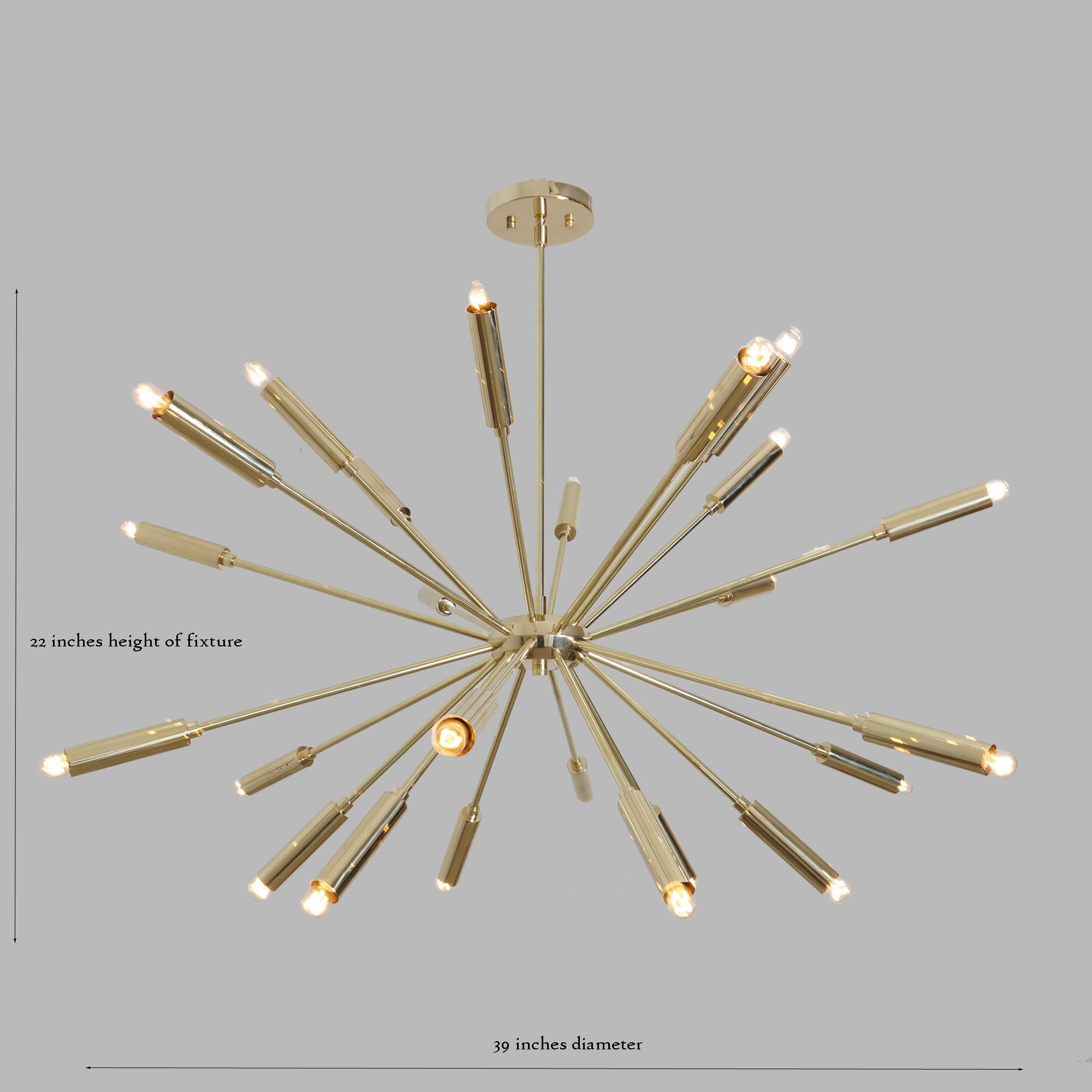 Twenty Four Light Sputnik Chandelier Light Fixture - Doozie Light Studio