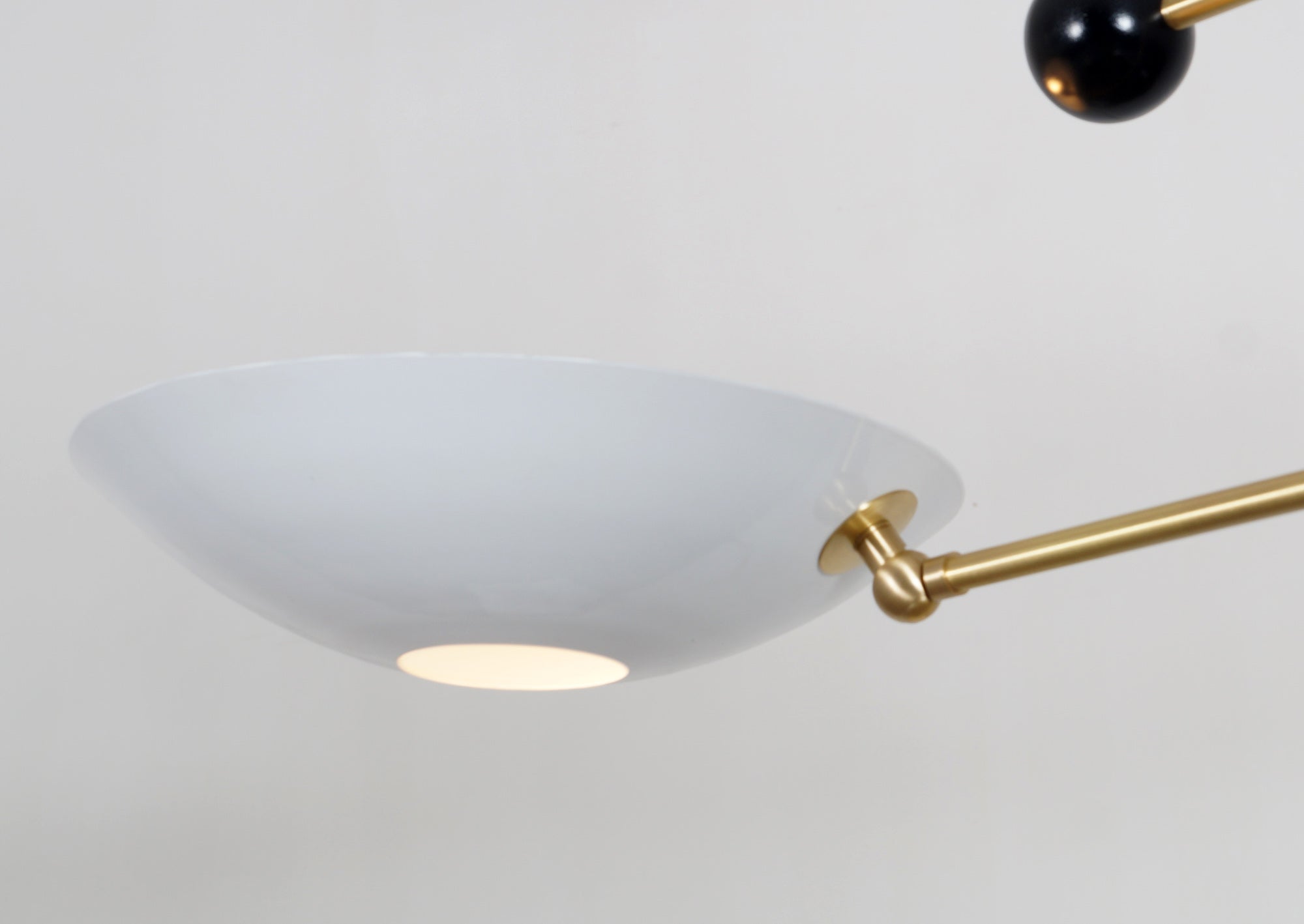 Four Curved Disk Shade Brass Pendant Light - Doozie Light Studio