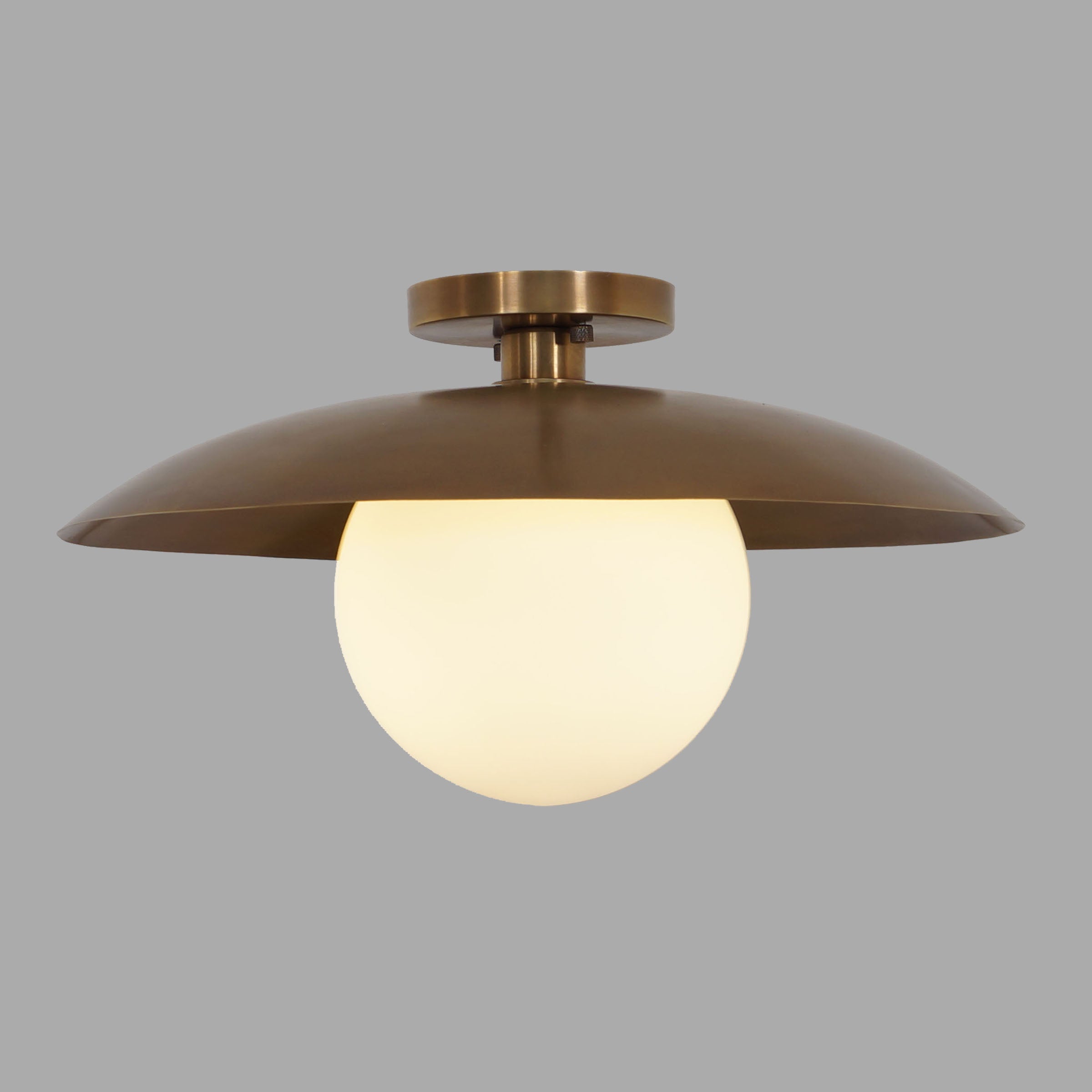 Single Globe Brass Flush Mount Ceiling Lamp - Doozie Light Studio
