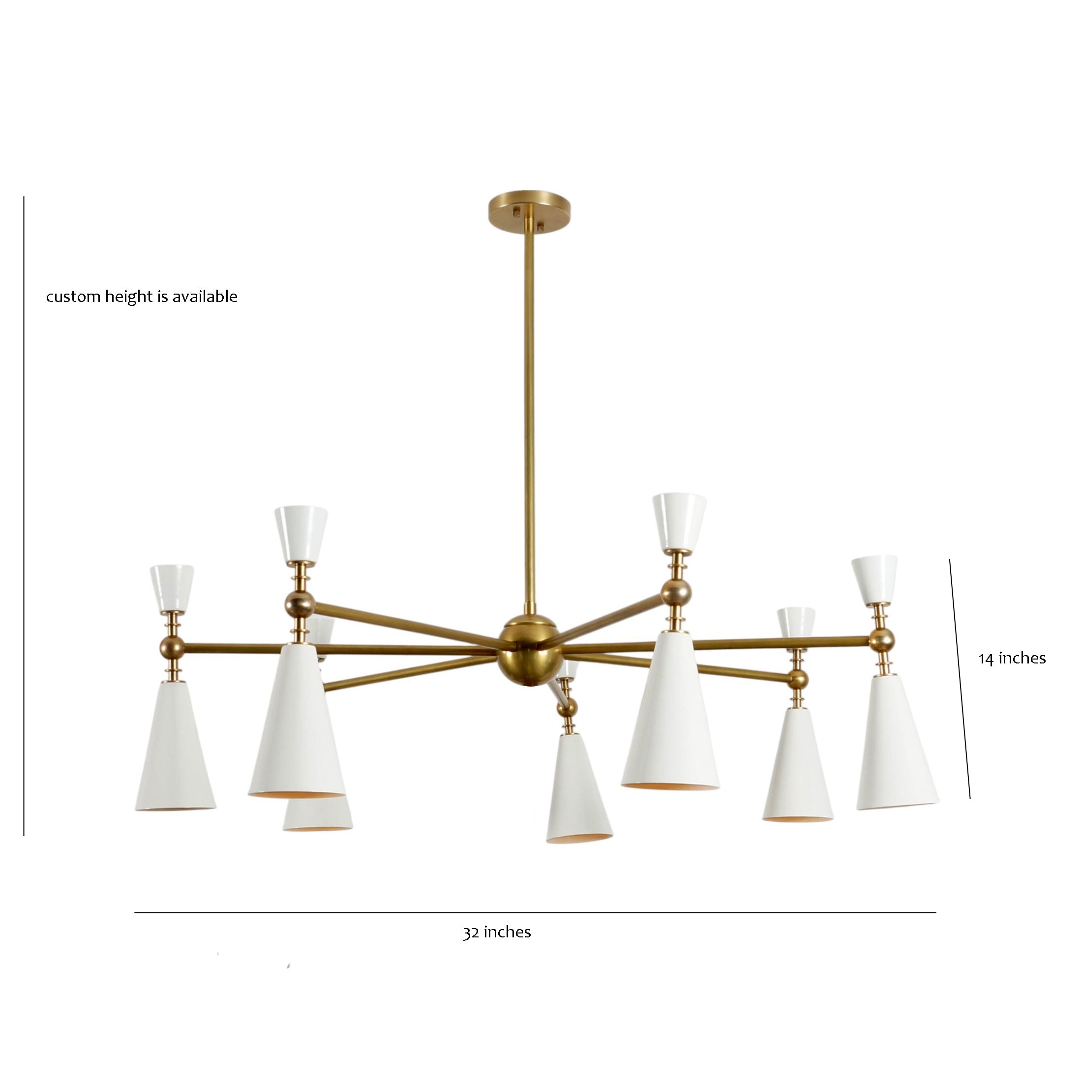 Six Light Rox Brass Sputnik Chandelier - Doozie Light Studio