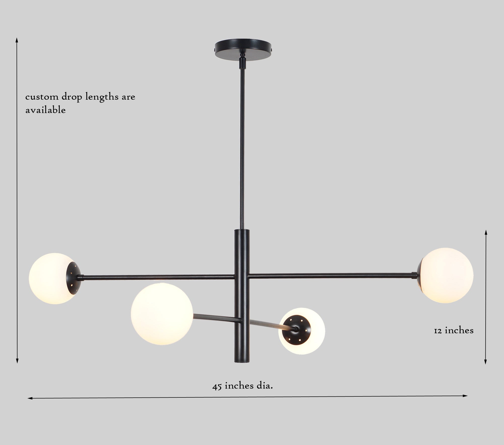 Four Globe Brass Sputnik Chandelier Light Fixture - Doozie Light Studio