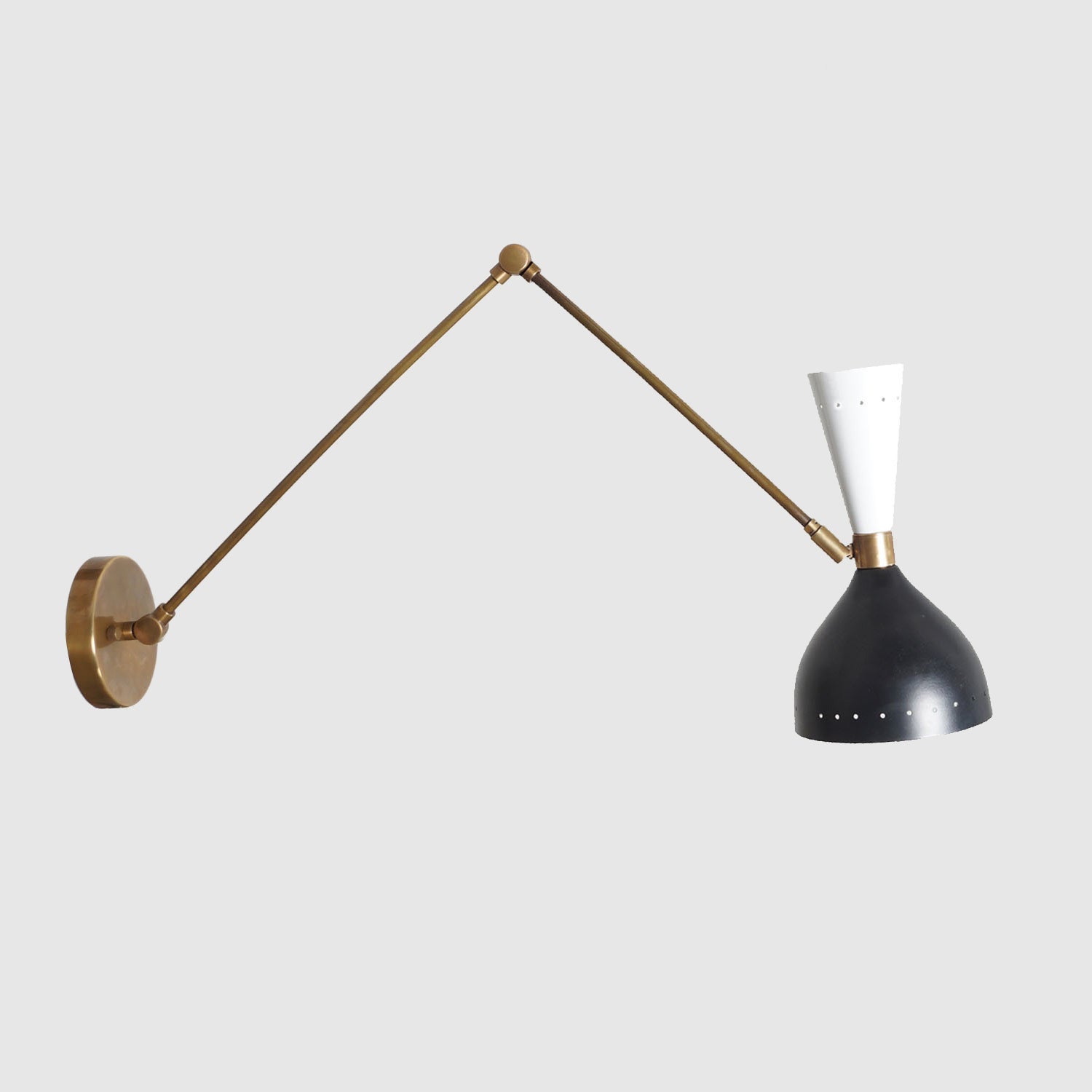 Articulated Arm Brass Diabola Wall Lamp - Doozie Light Studio