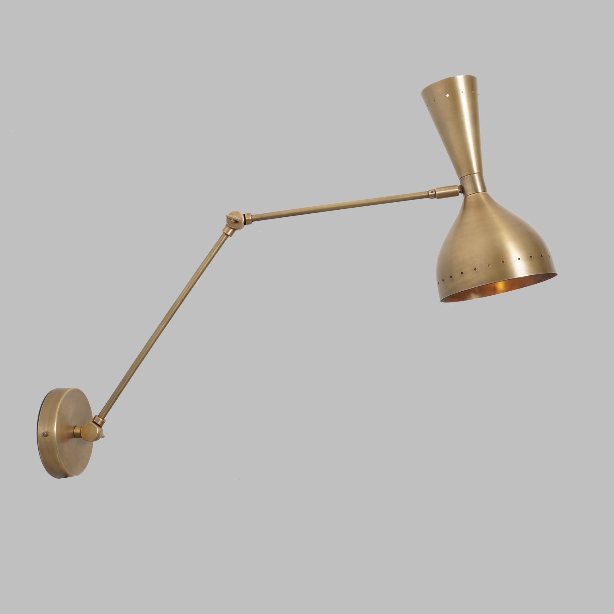 Articulated Arm Brass Diabola Wall Lamp - Doozie Light Studio
