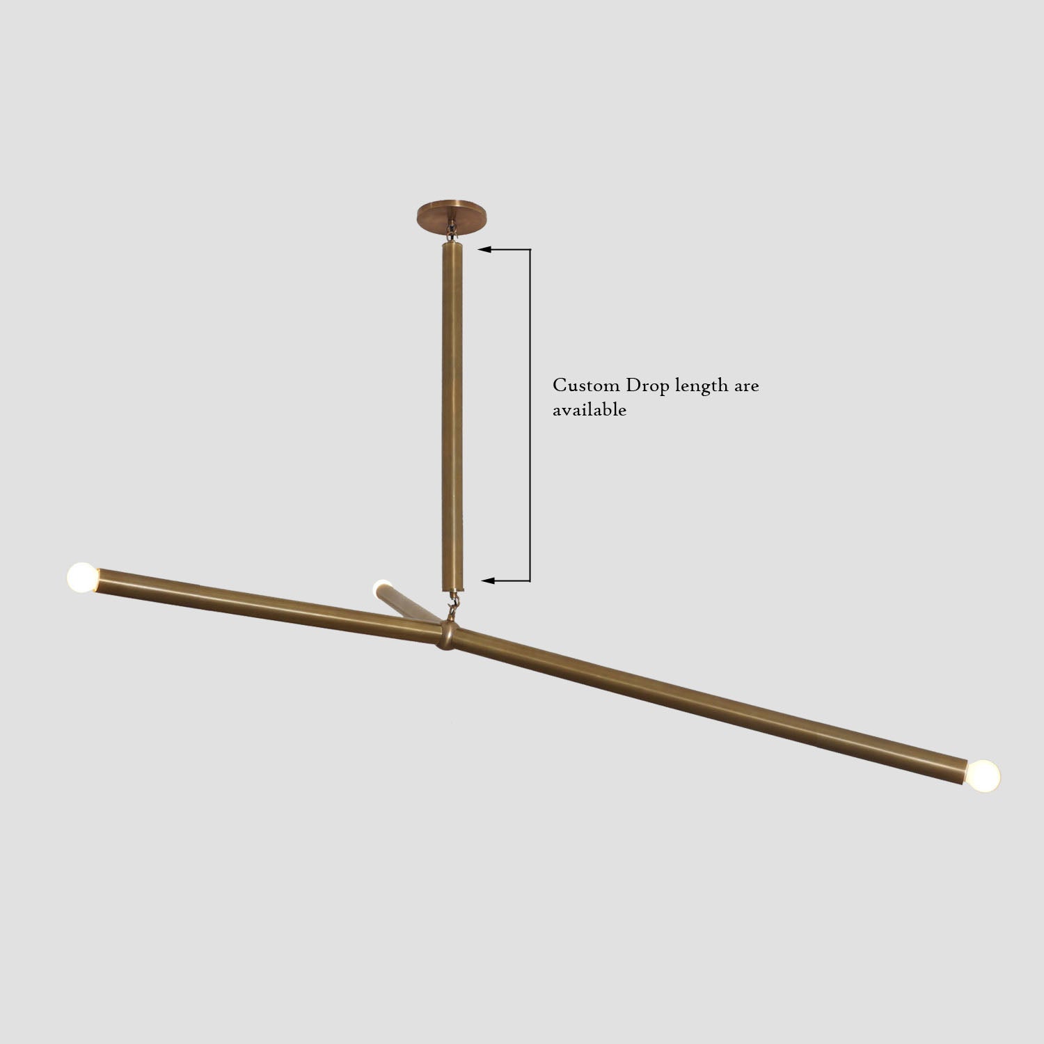 Arrow Larger Brass Pendant Chandelier - Doozie Light Studio