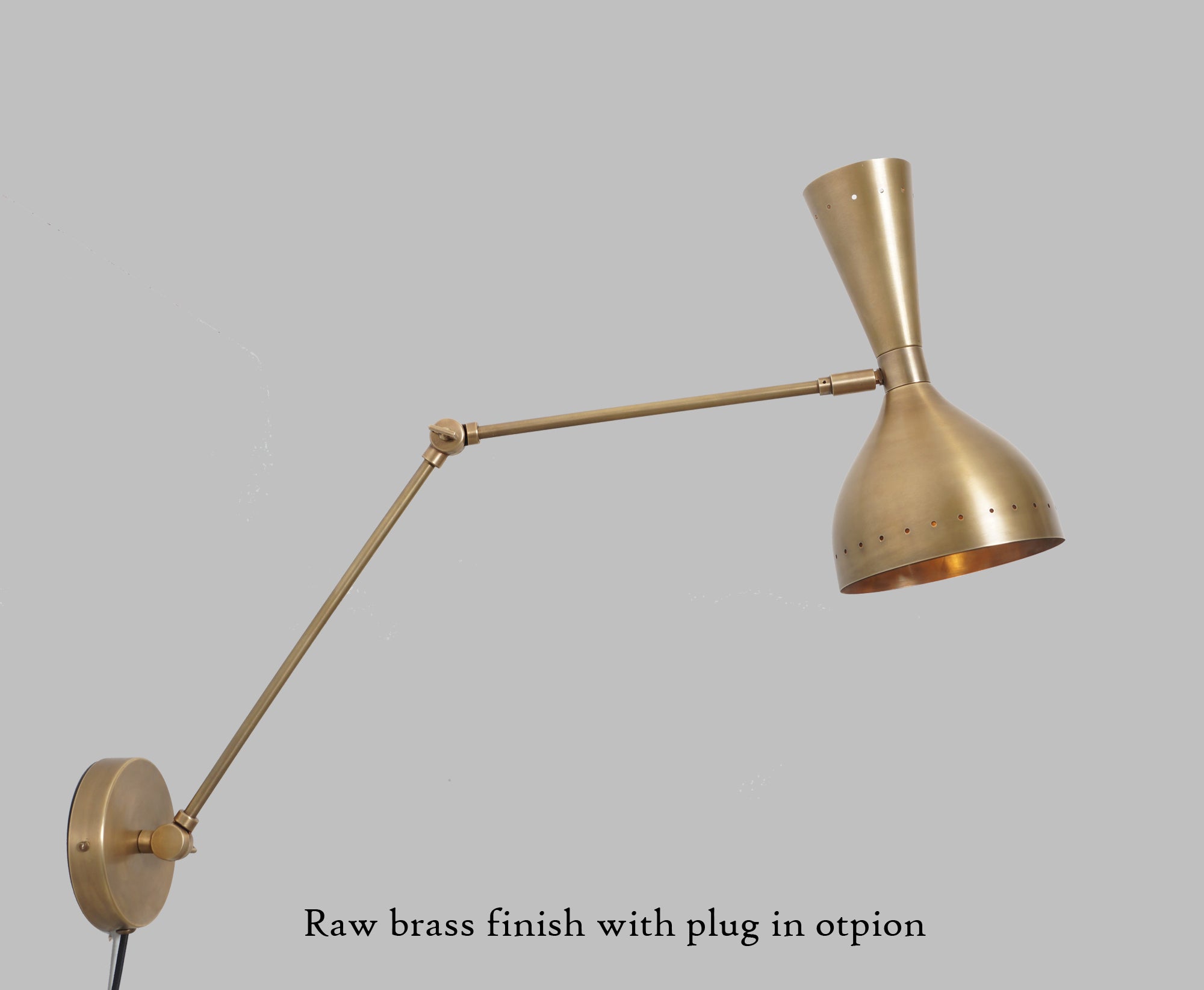 Articulated Arm Brass Diabola Wall Lamp - Doozie Light Studio