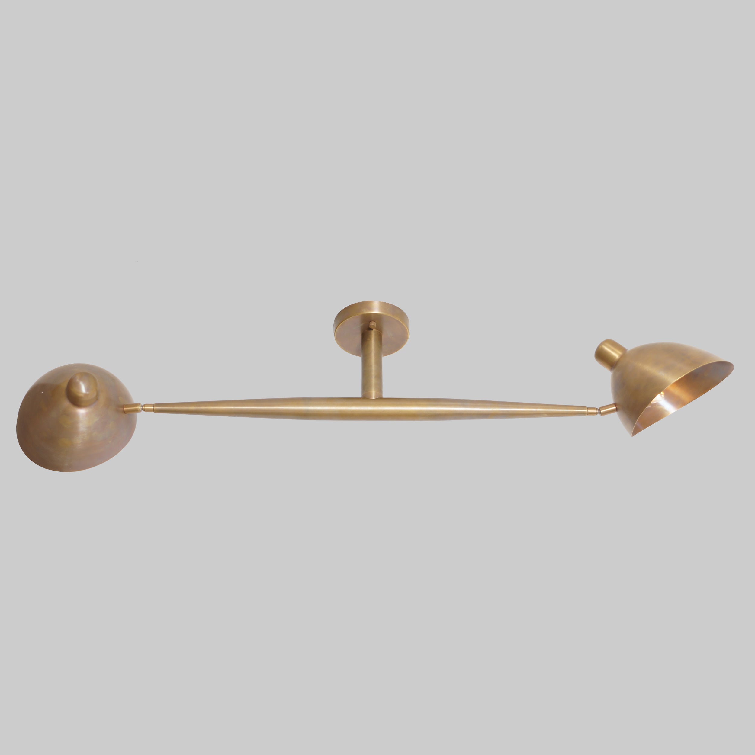 Two Light Shade Semi Flush Mount Pendant Light - Doozie Light Studio