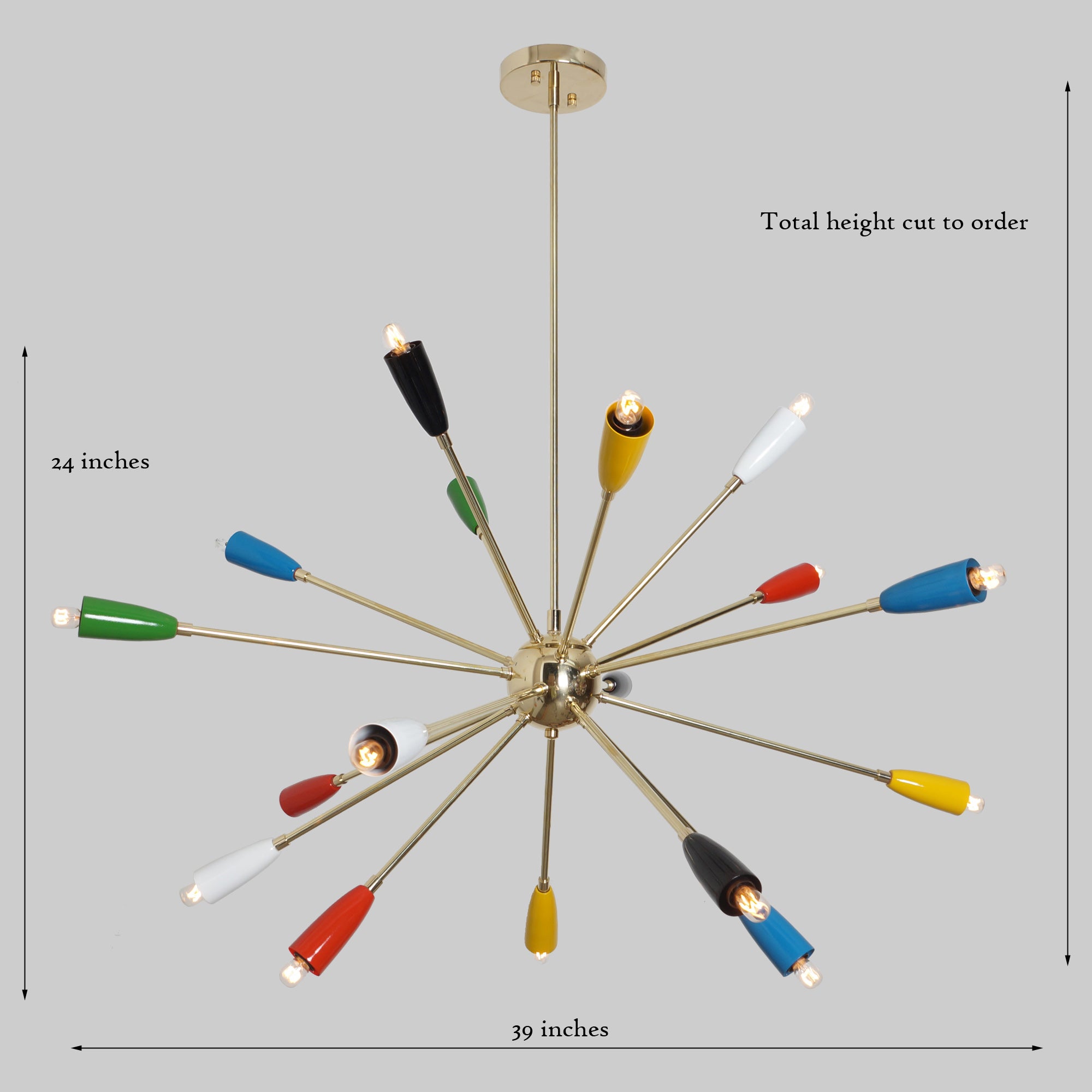 Eighteen Light Multi Color Sputnik Chandelier - Doozie Light Studio