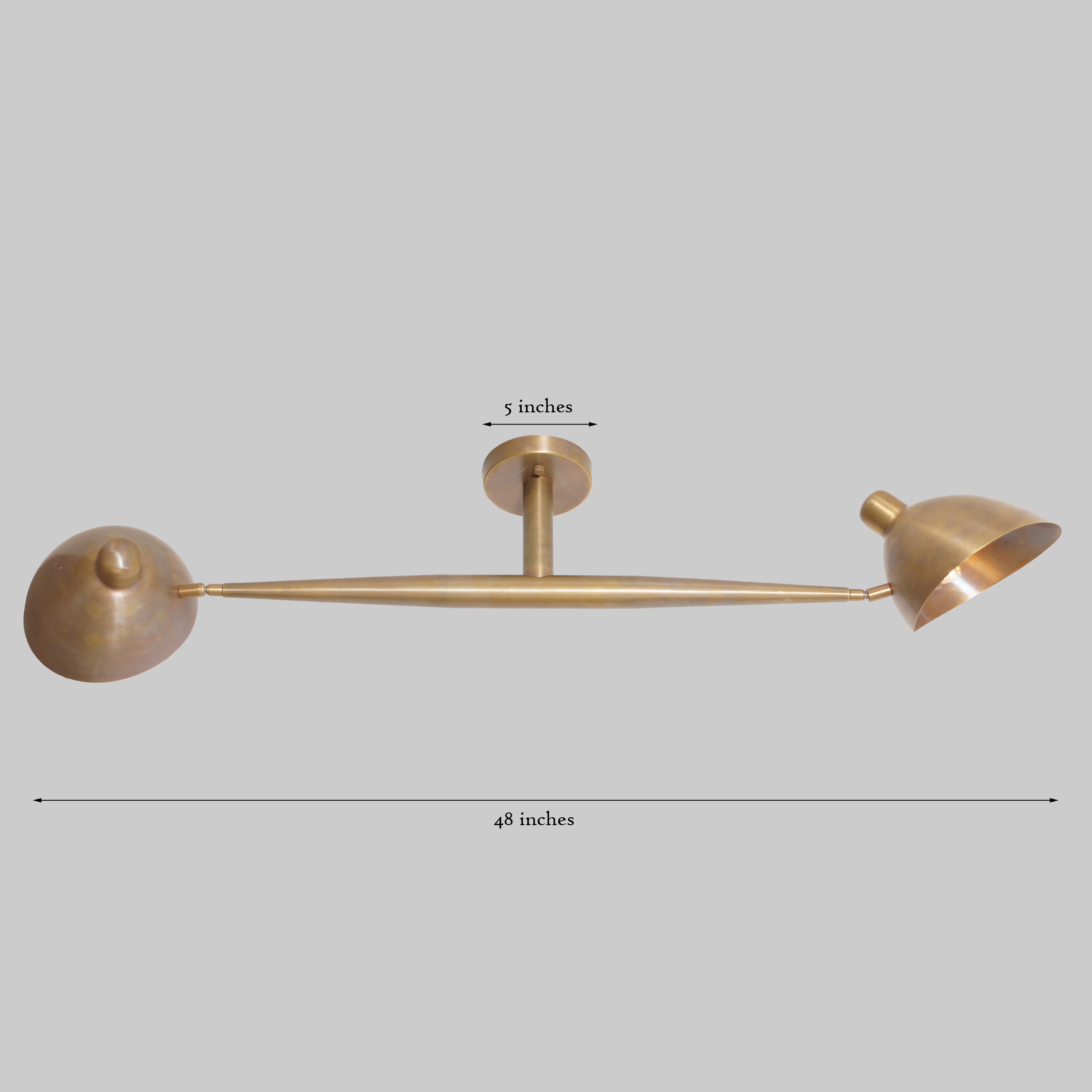 Two Light Shade Semi Flush Mount Pendant Light - Doozie Light Studio