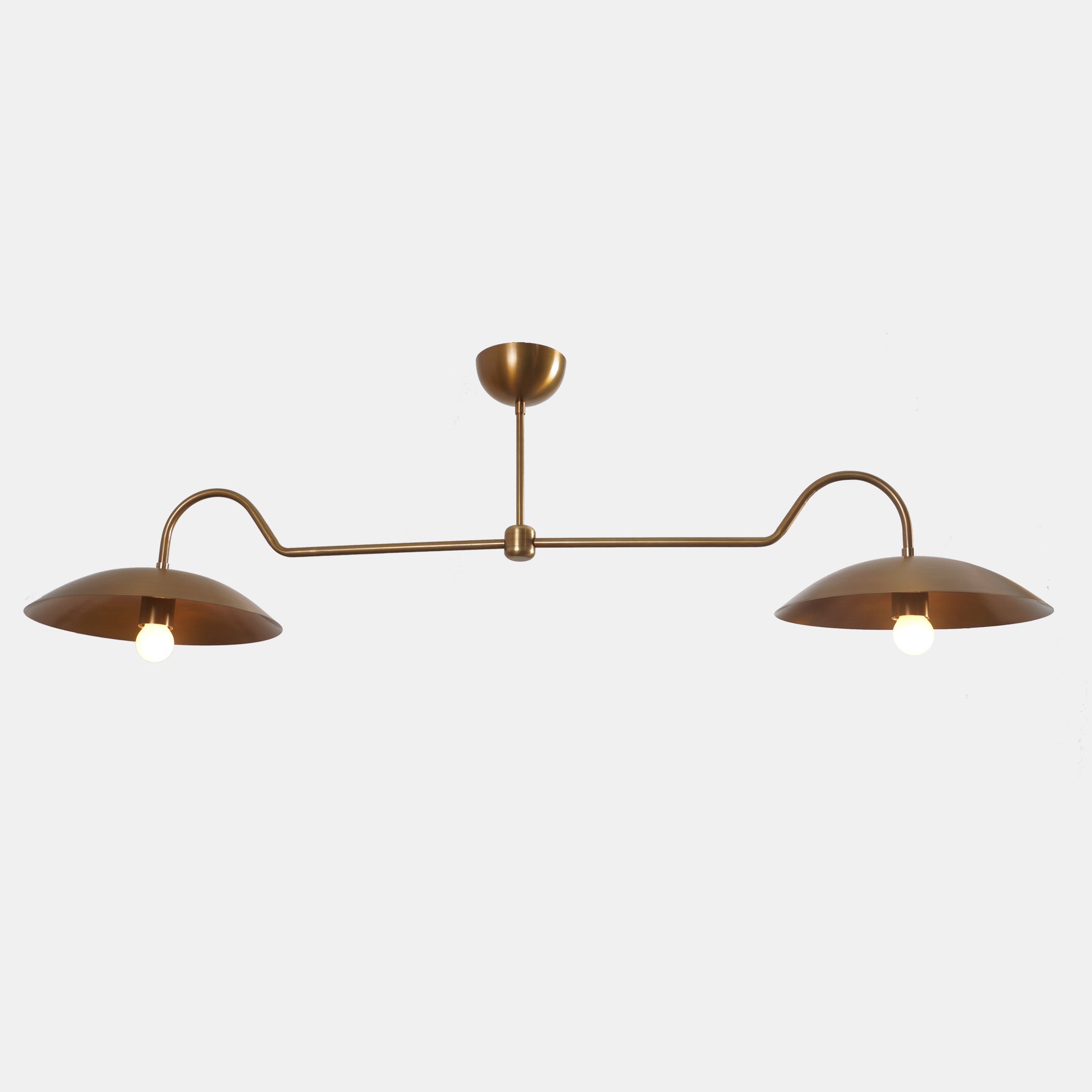 2 Disk Shade Brass Chandelier - Doozie Light Studio