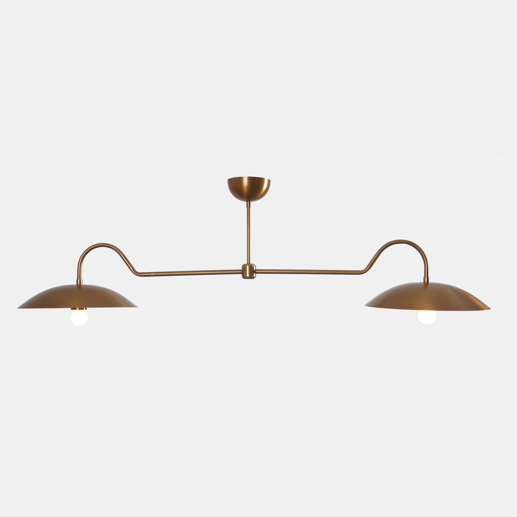 2 Disk Shade Brass Chandelier - Doozie Light Studio