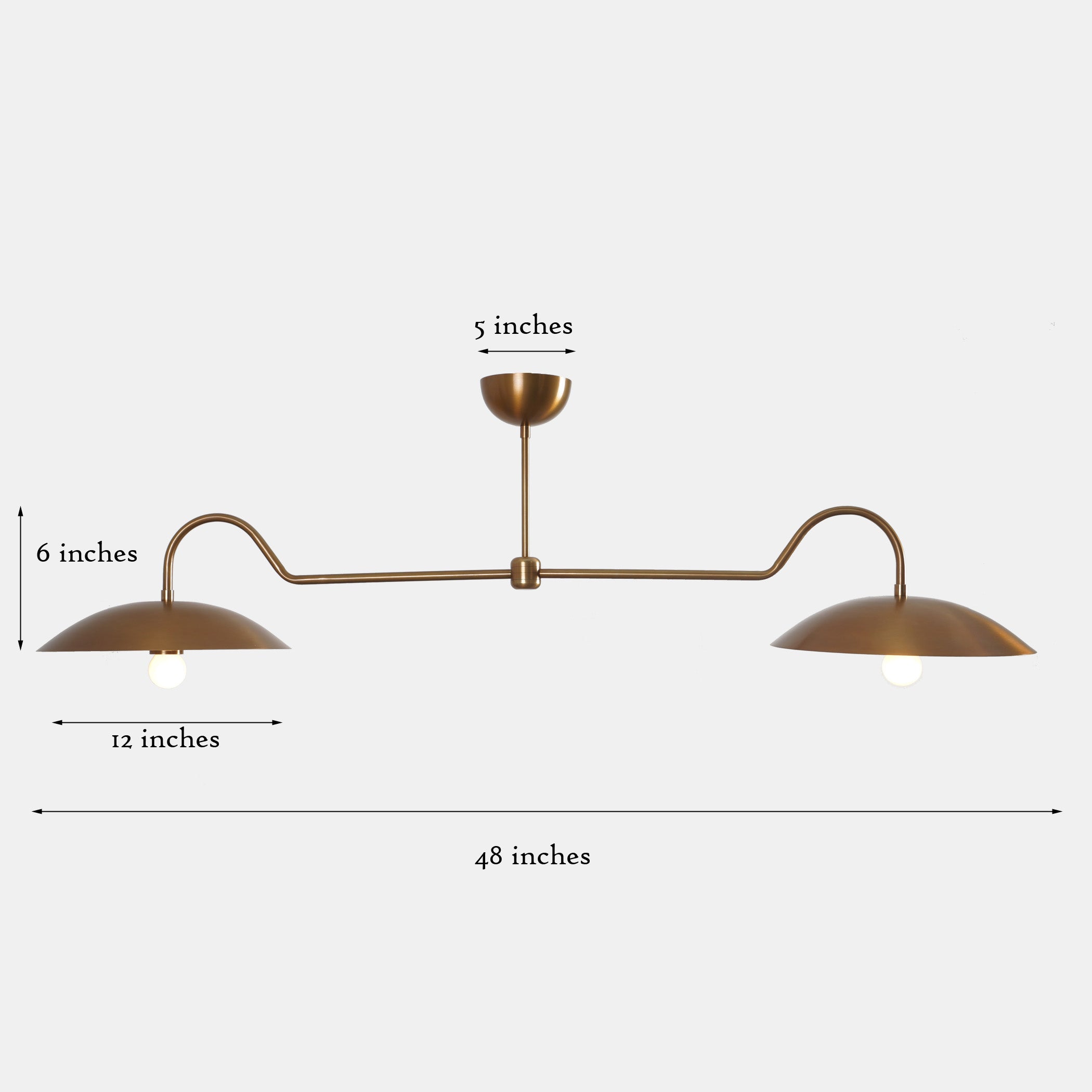 2 Disk Shade Brass Chandelier - Doozie Light Studio