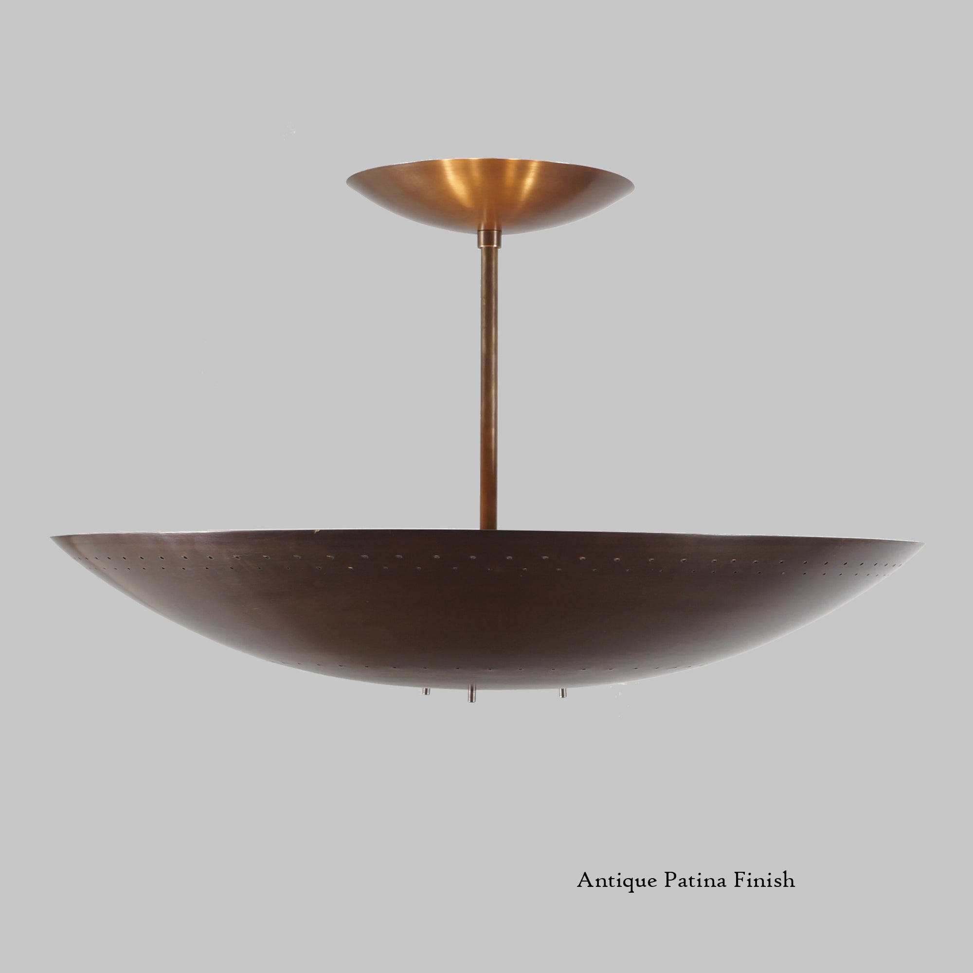 Aura 30 Inches Perforated Brass Ceiling Pendant Light - Doozie Light Studio