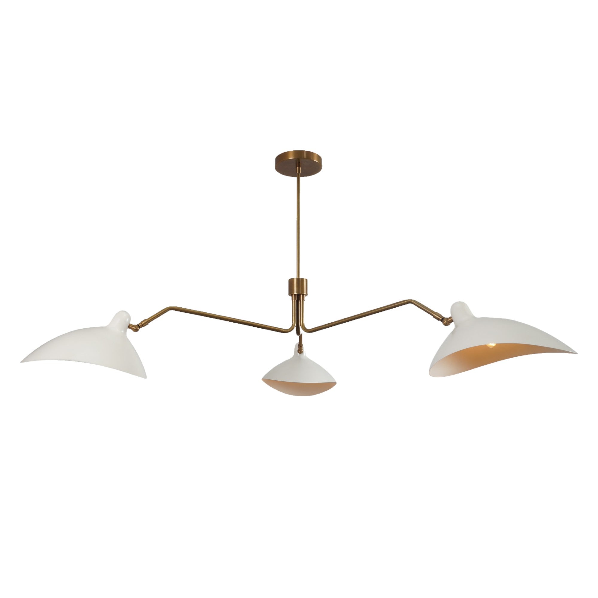 Three Light Brass Sputnik Chandelier - Doozie Light Studio