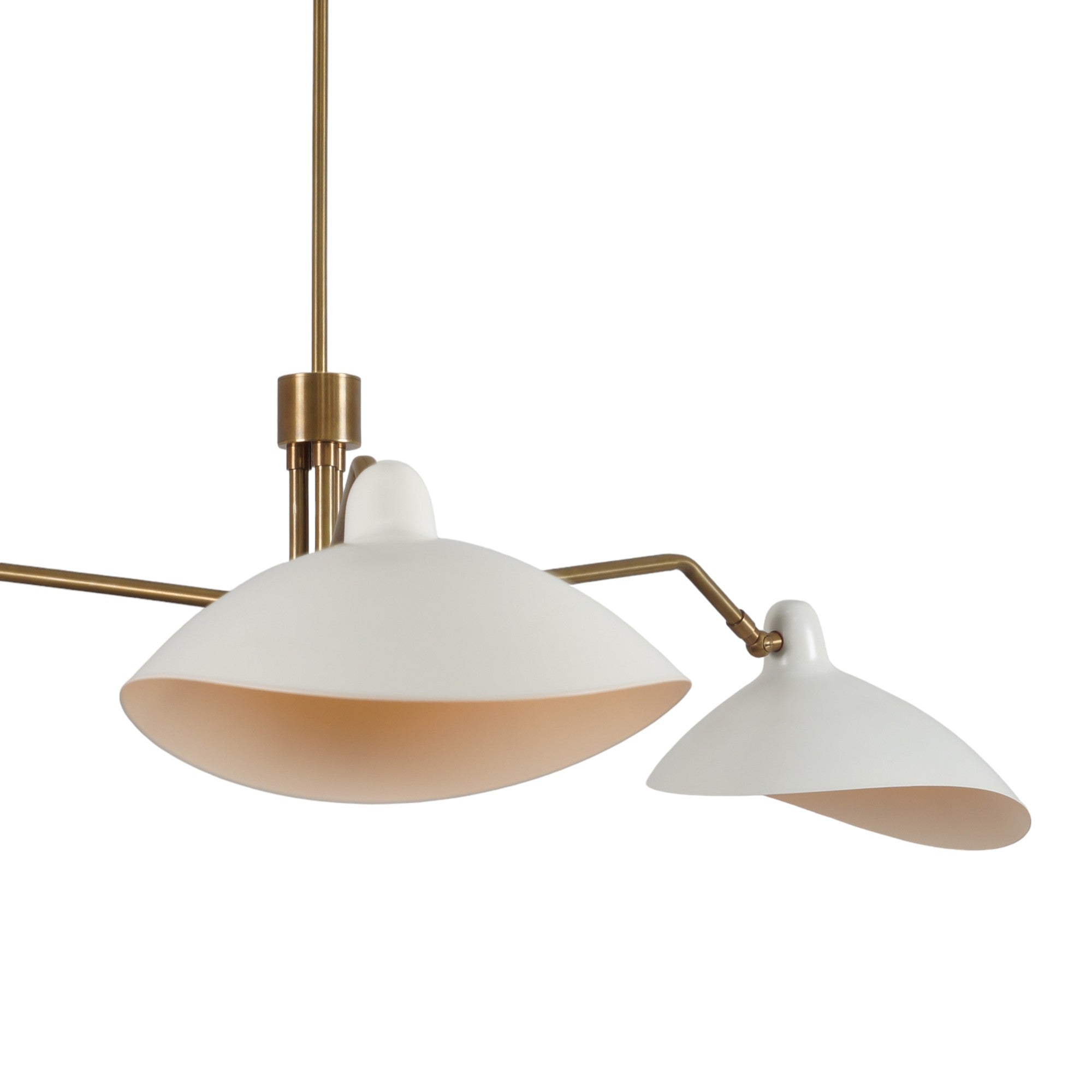 Three Light Brass Sputnik Chandelier - Doozie Light Studio
