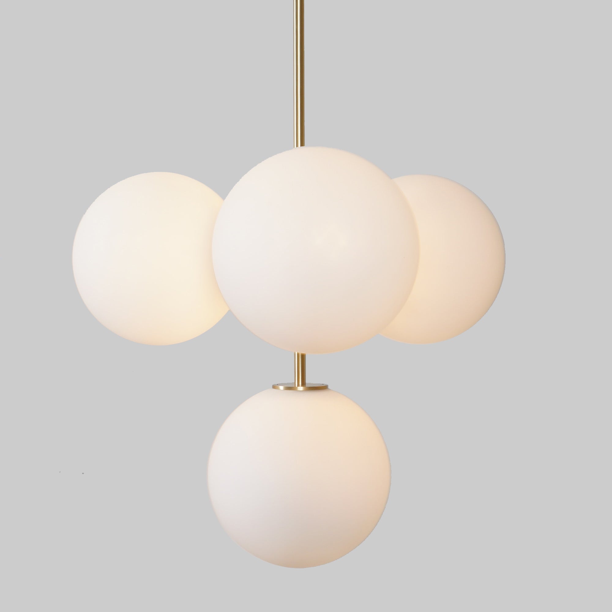 Five Globe Brass Pendant Light Fixture - Doozie Light Studio