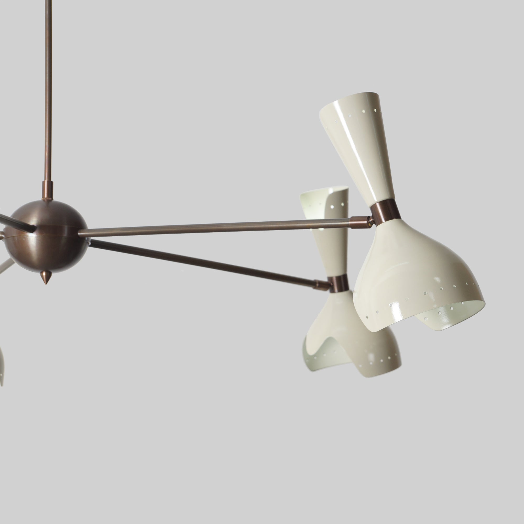 Diabola 5 Stilnovo Brass Chandelier Fixture - Doozie Light Studio