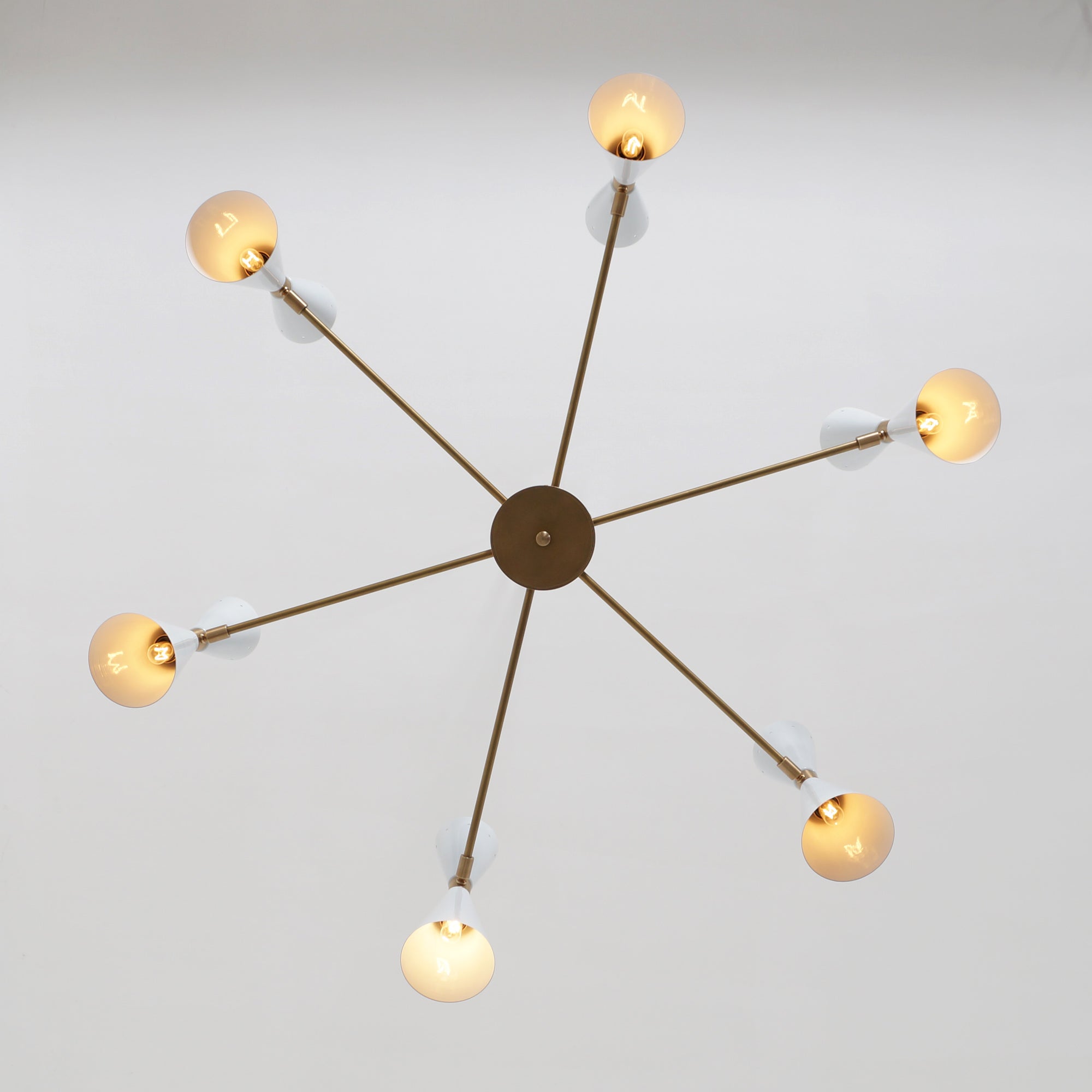 Six Light Shade Sputnik Chandelier Light Fixture - Doozie Light Studio