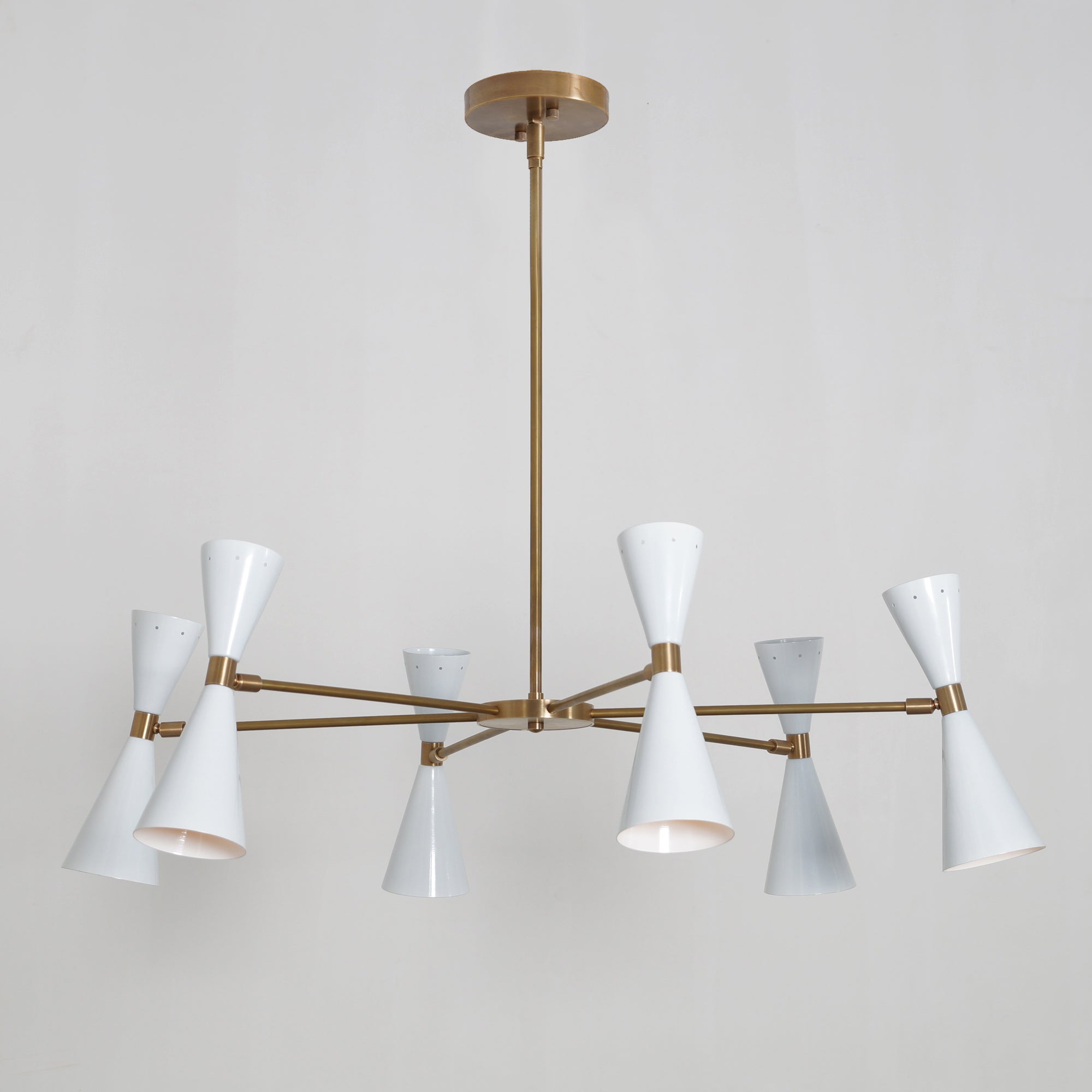 Six Light Shade Sputnik Chandelier Light Fixture - Doozie Light Studio