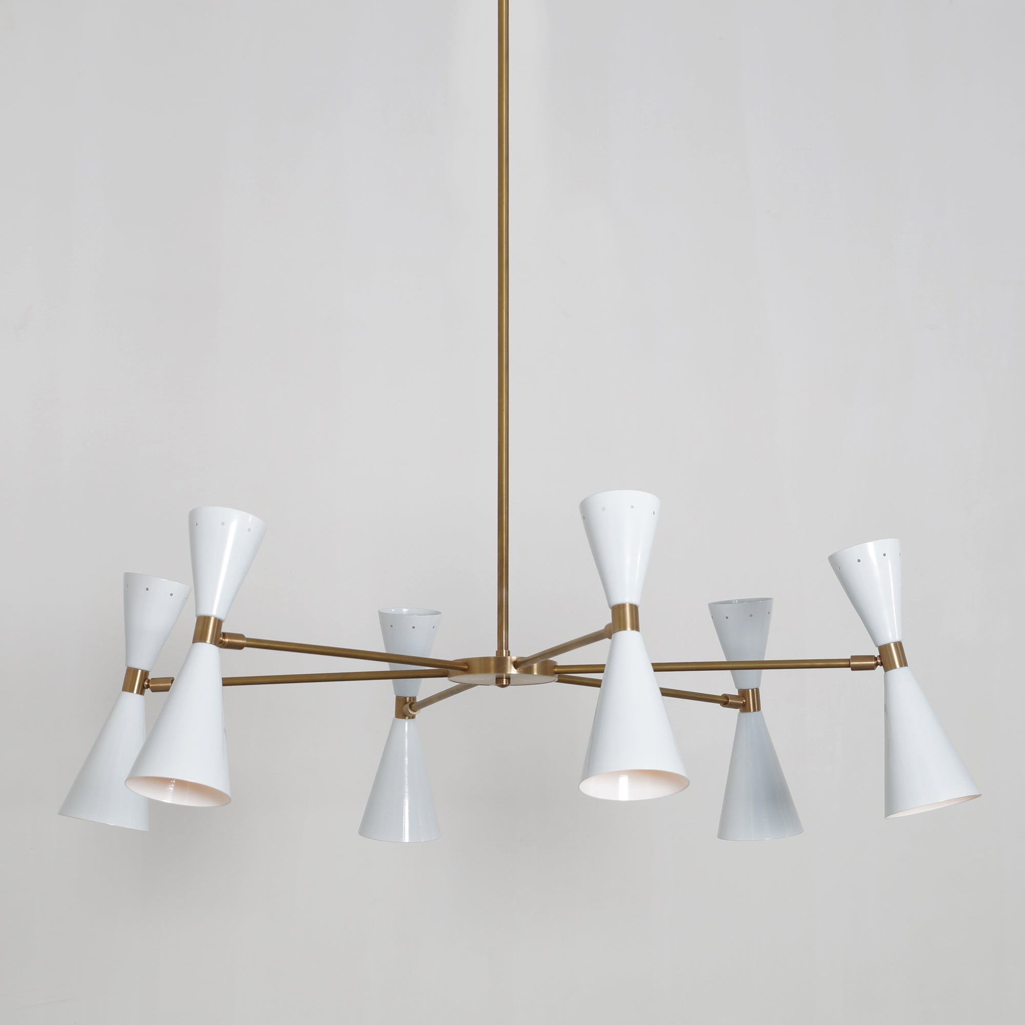 Six Light Shade Sputnik Chandelier Light Fixture - Doozie Light Studio