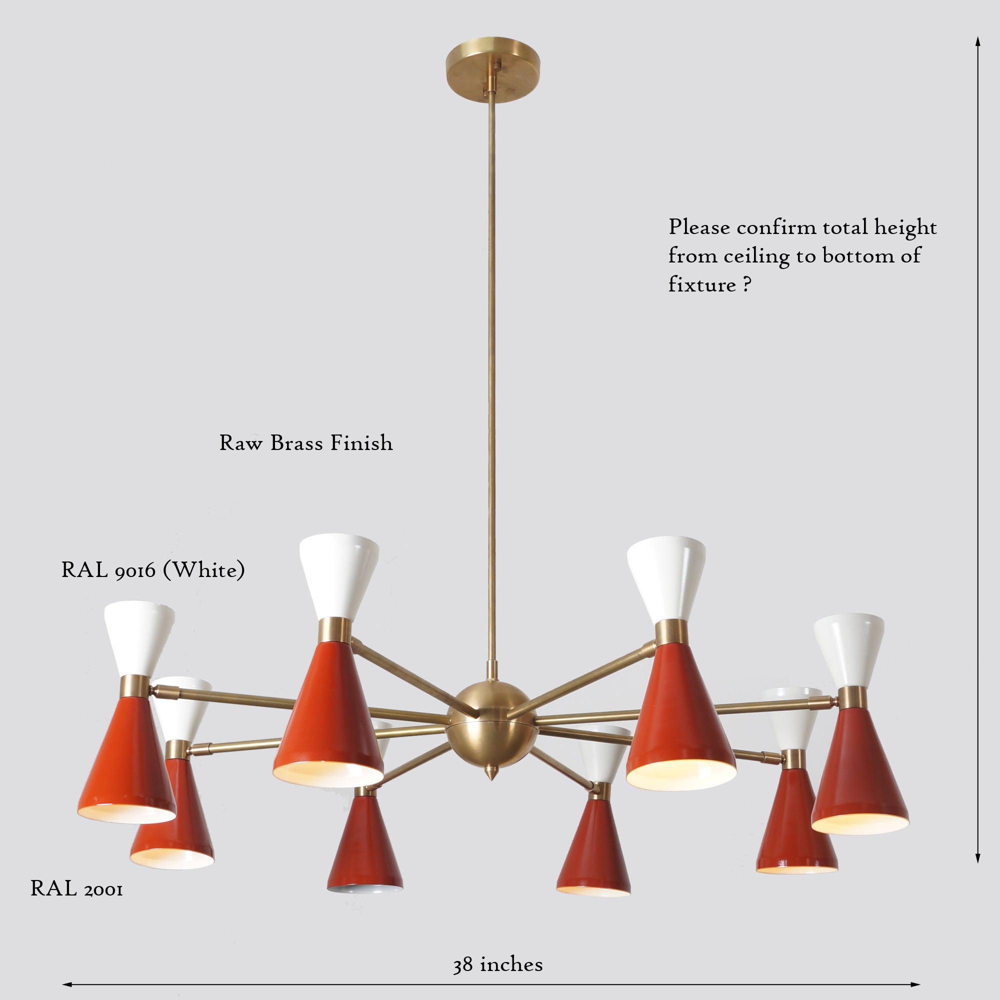 Eight Arm Sixteen Light Sputnik Chandelier - Doozie Light Studio