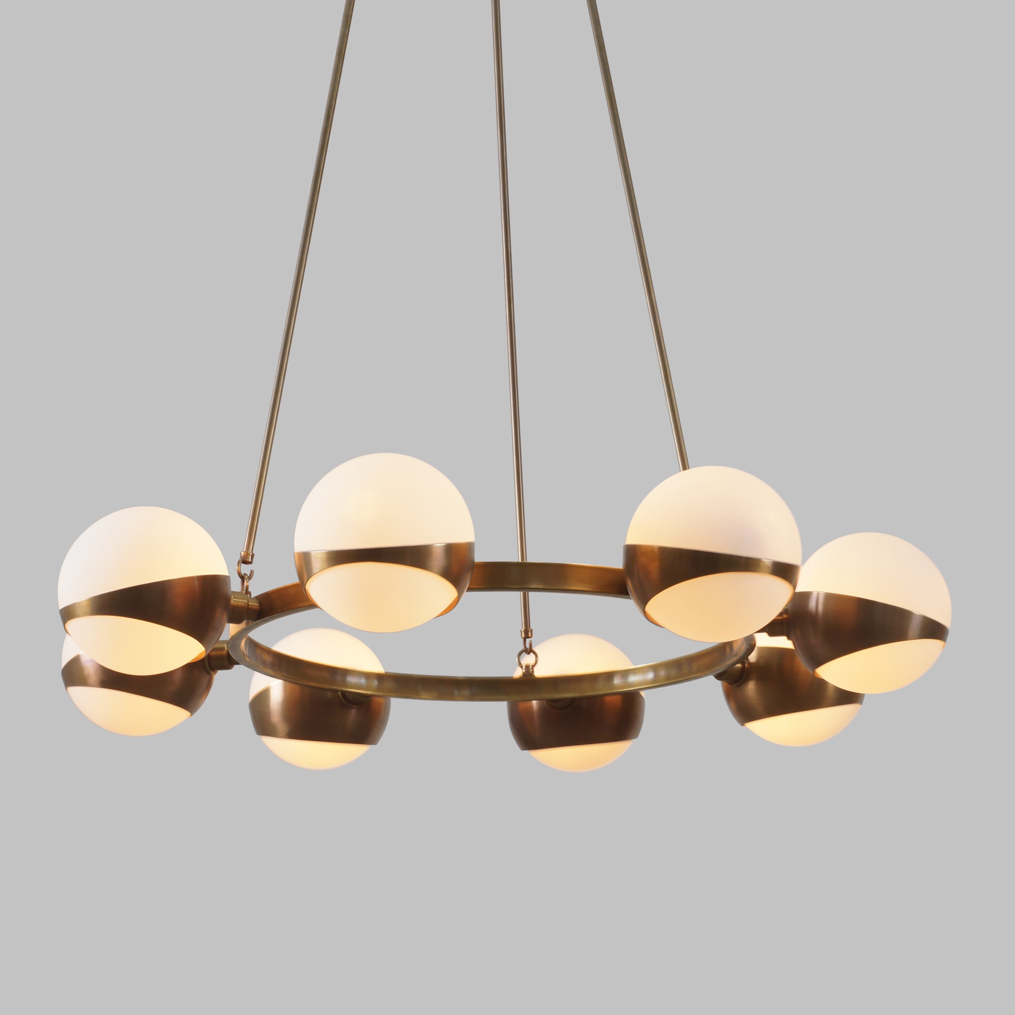 Brass Ring 8 Chandelier - Doozie Light Studio
