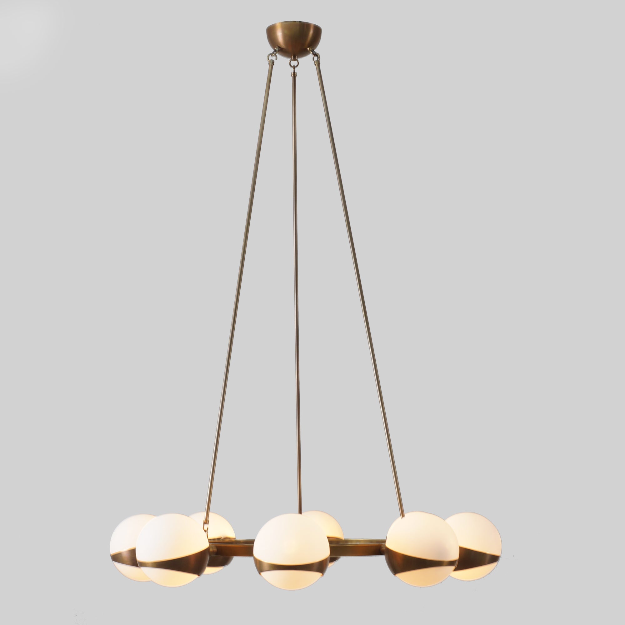 Brass Ring 8 Chandelier - Doozie Light Studio