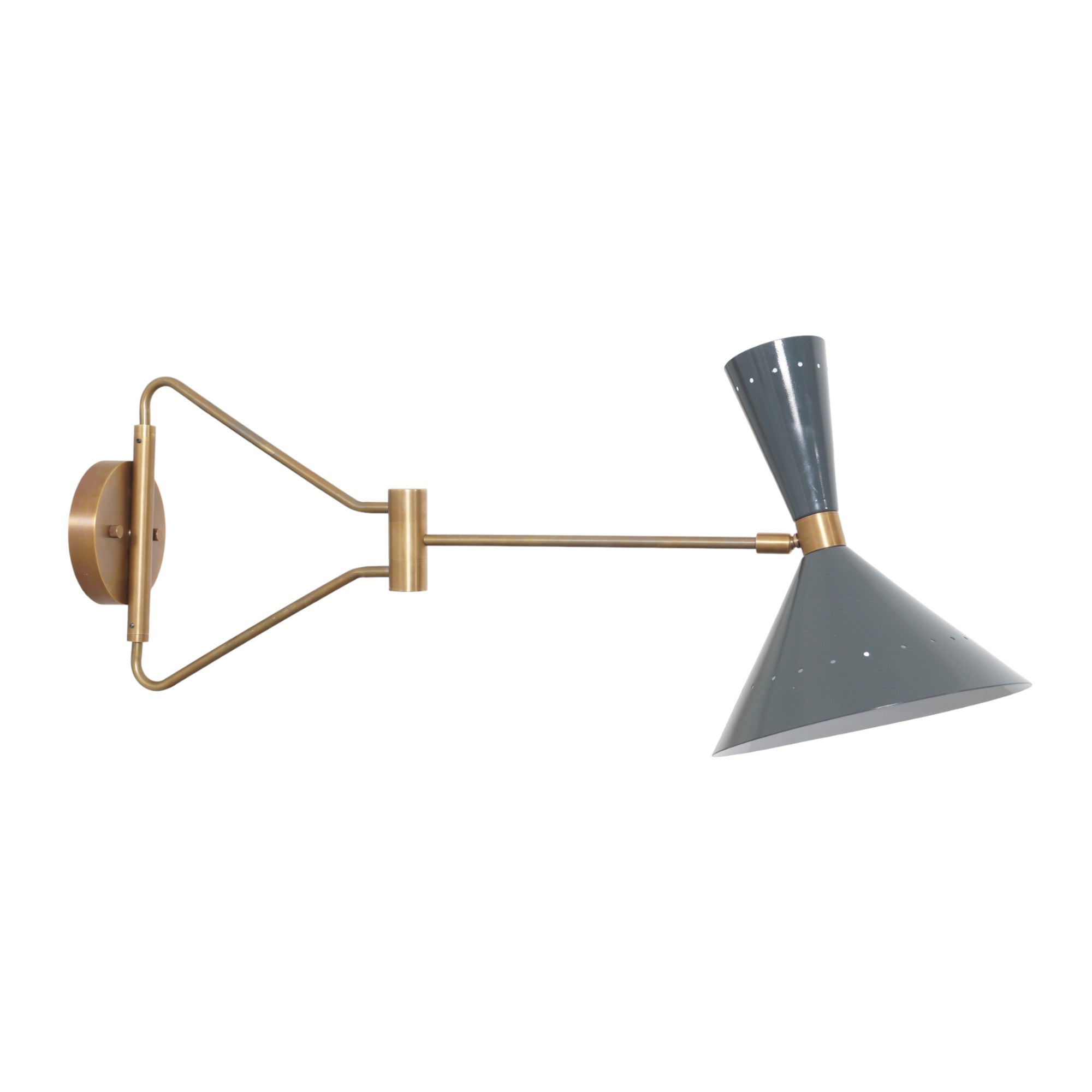 Articulating Adjustable Brass Arm wall lamp - Doozie Light Studio