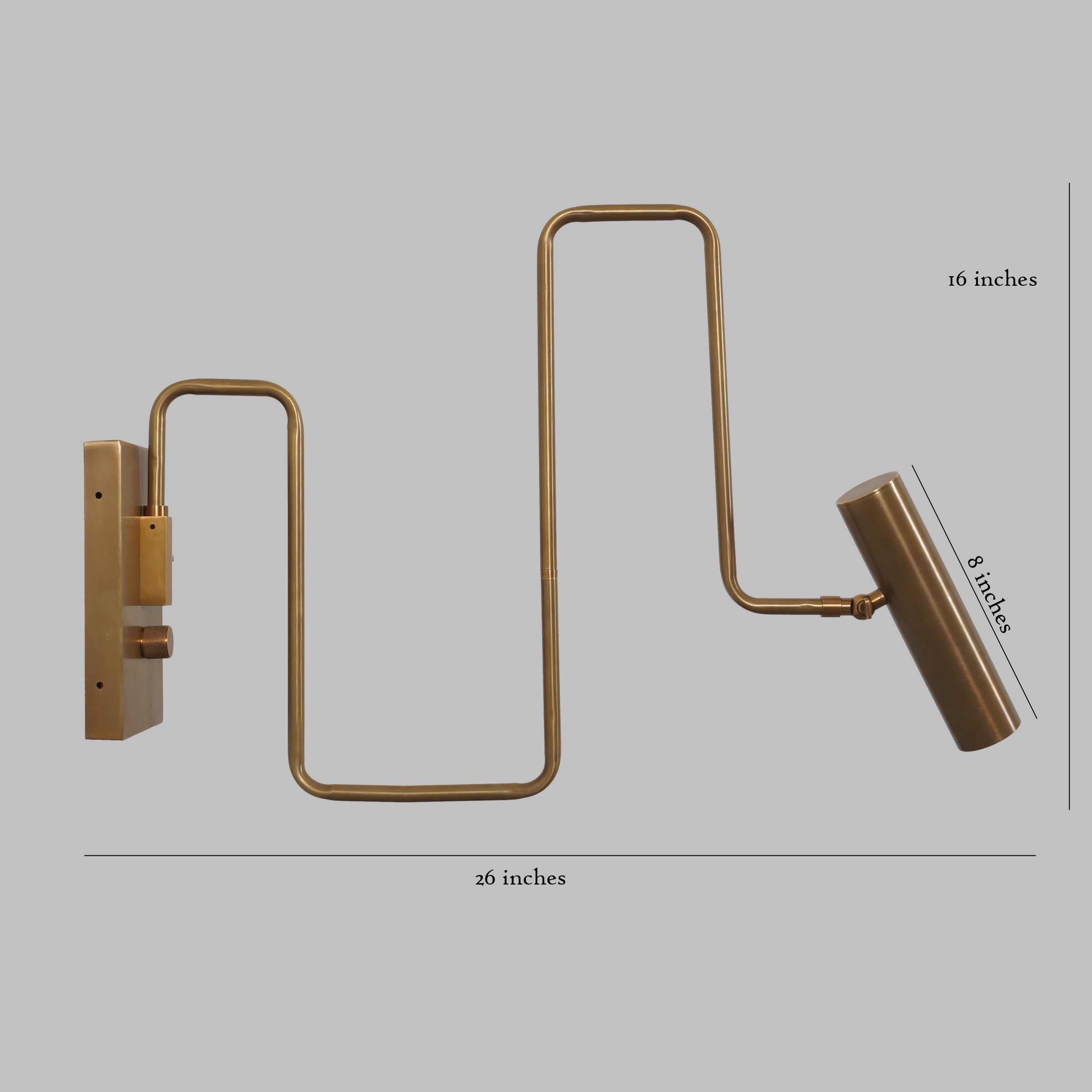 Articulated Brass Swing Arm Single Light Wall Lamp - Doozie Light Studio