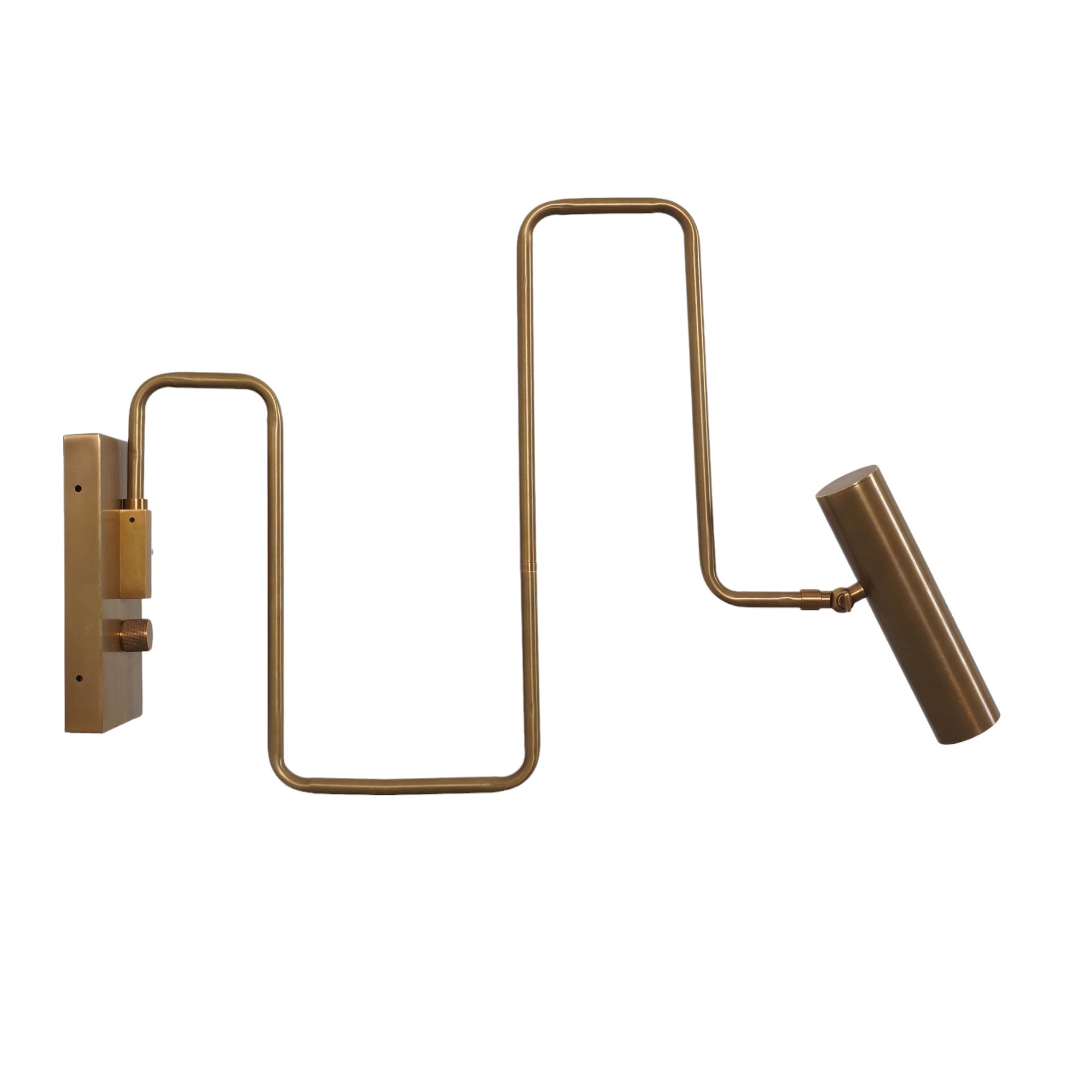 Articulated Brass Swing Arm Single Light Wall Lamp - Doozie Light Studio