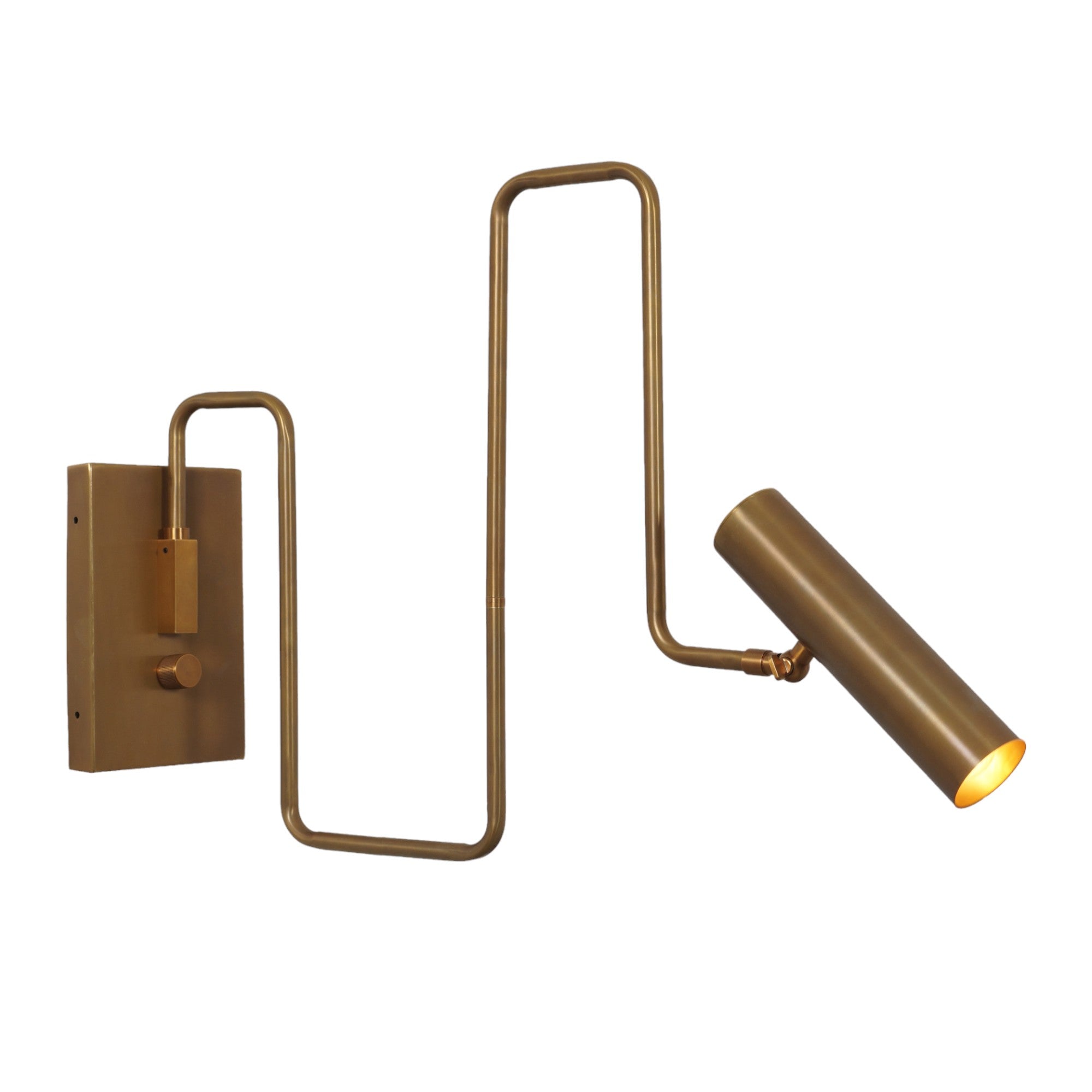 Articulated Brass Swing Arm Single Light Wall Lamp - Doozie Light Studio