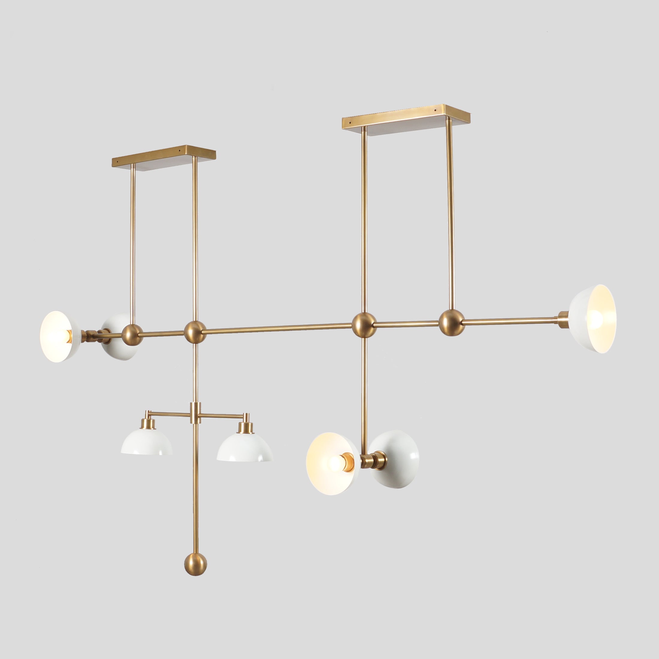 Modern Brass Boliver 7 Chandelier - Doozie Light Studio