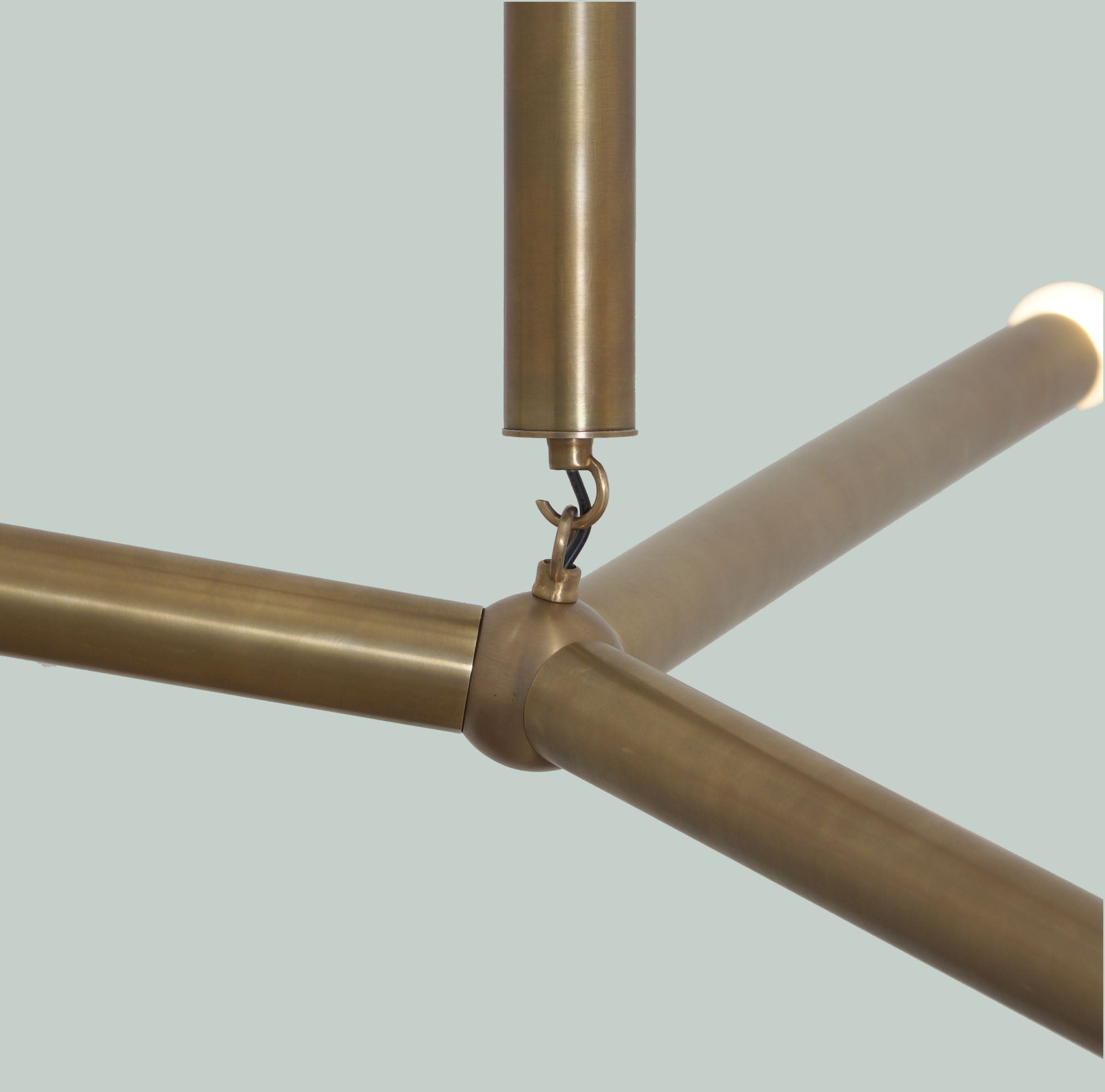 Arrow Larger Brass Pendant Chandelier - Doozie Light Studio